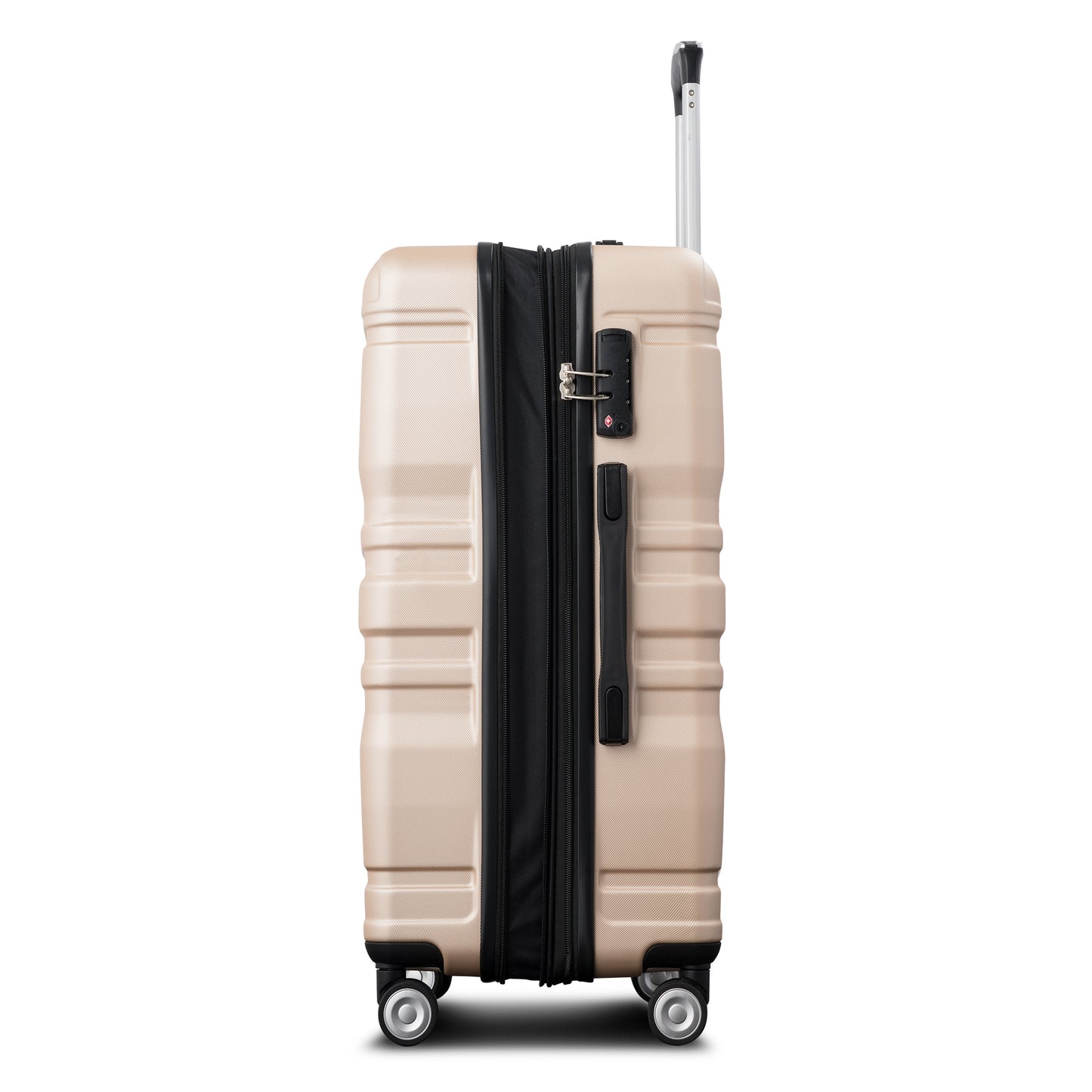 Luggage Sets New Model Expandable ABS Hardshell 3pcs Clearance Luggage Hardside Lightweight Durable Suitcase sets Spinner Wheels Suitcase with TSA Lock  20''24''28'' (Champagne)