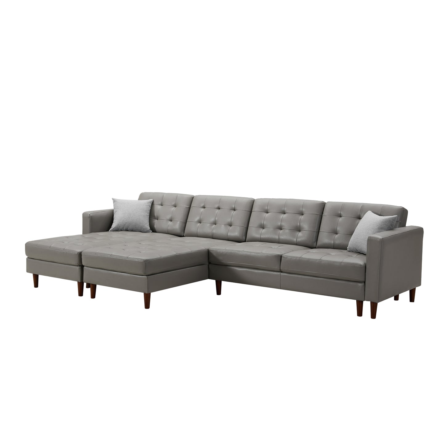 Dark Grey U-shaped sofa  Tech PU Leather