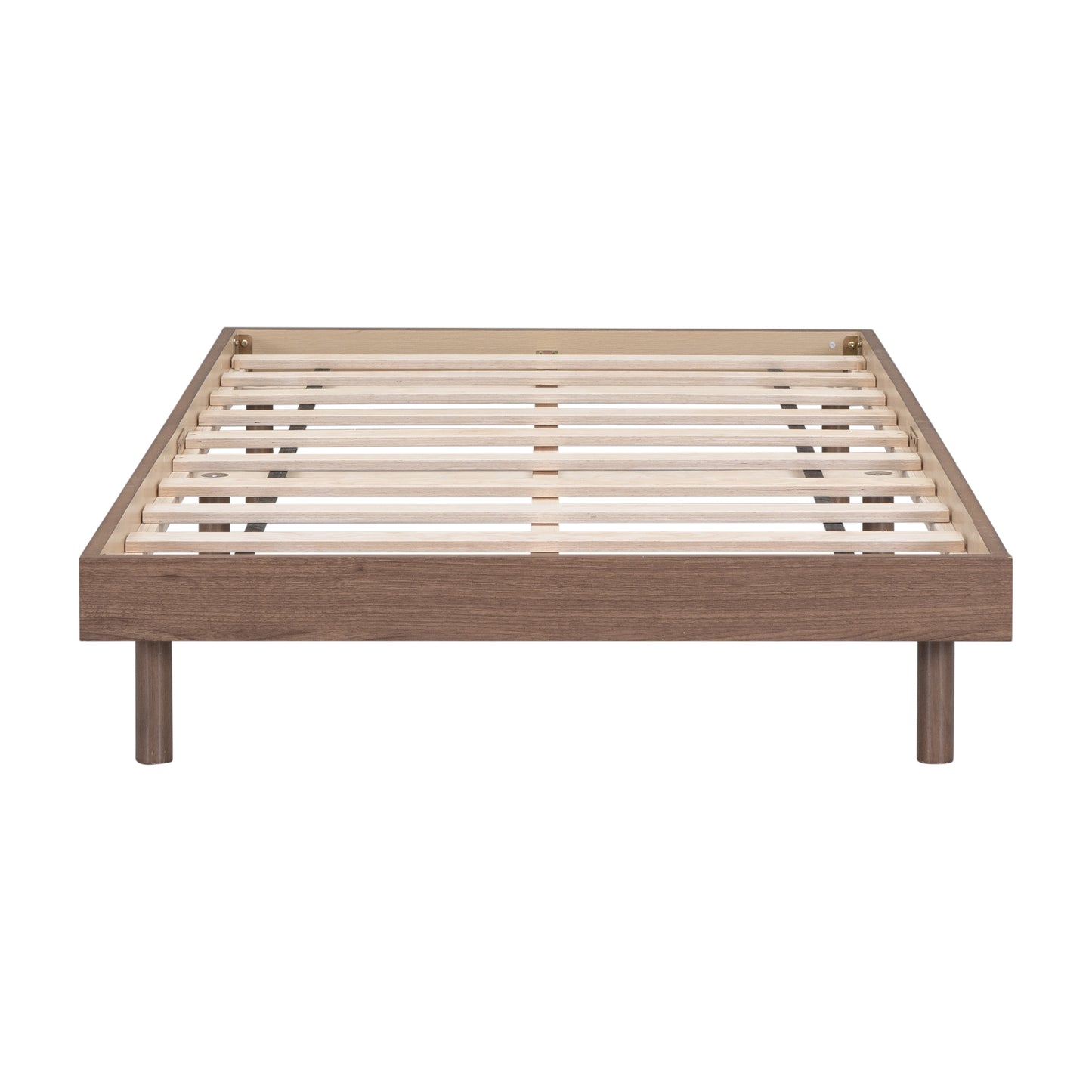 Modern Design Twin Size Floating Platform Bed Frame for Walnut Color