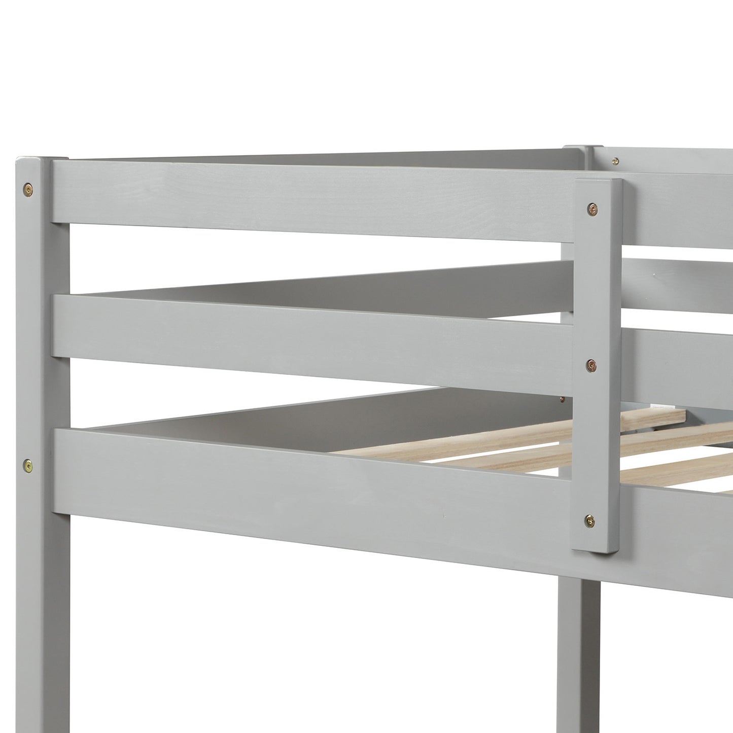 Gray Twin Over Full Bunk Bed with Stylish Space-Saving Design