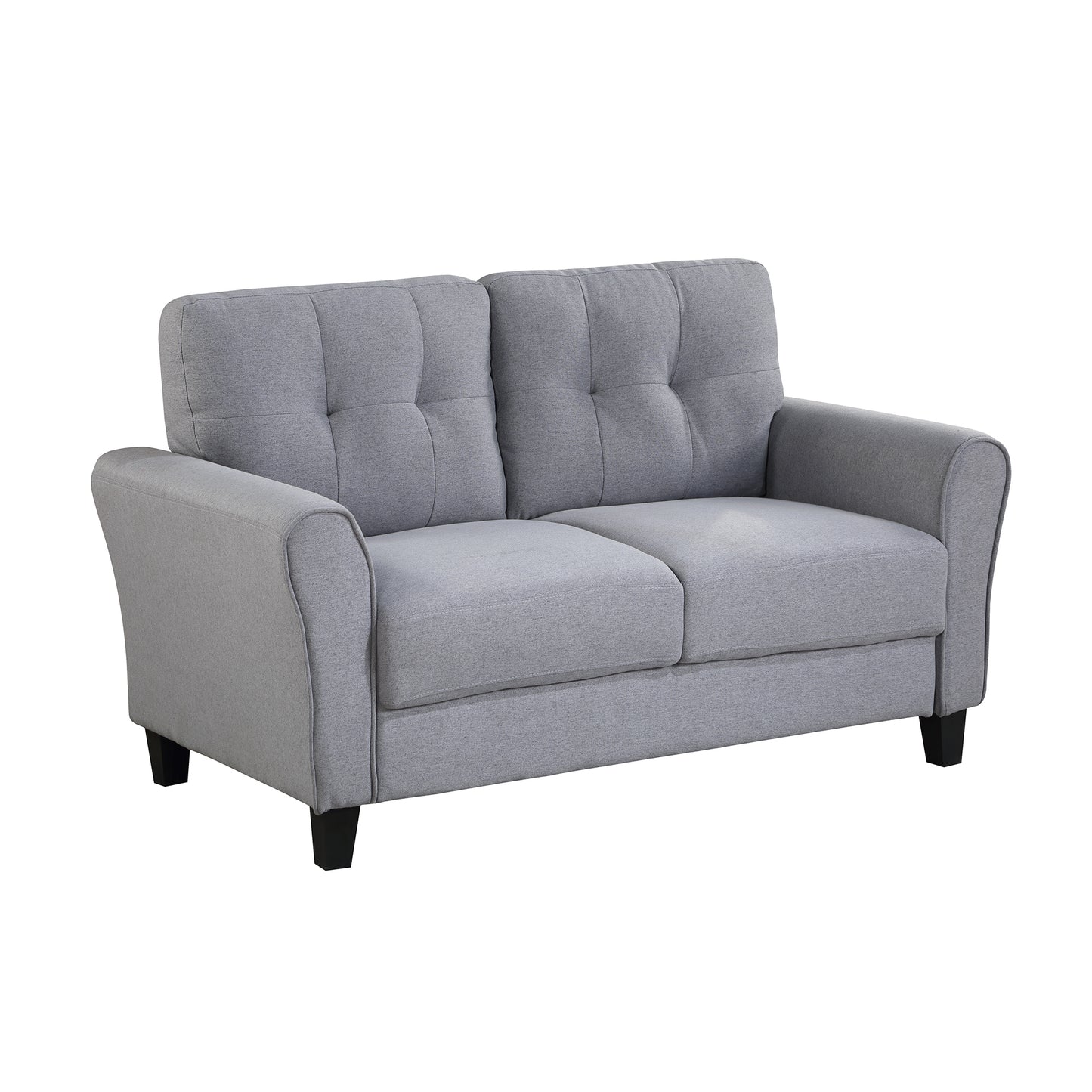 Modern Living Room Sofa Set Linen Upholstered Couch Furniture for Home or Office ,Light Grey-Blue,(1+2 Seat)