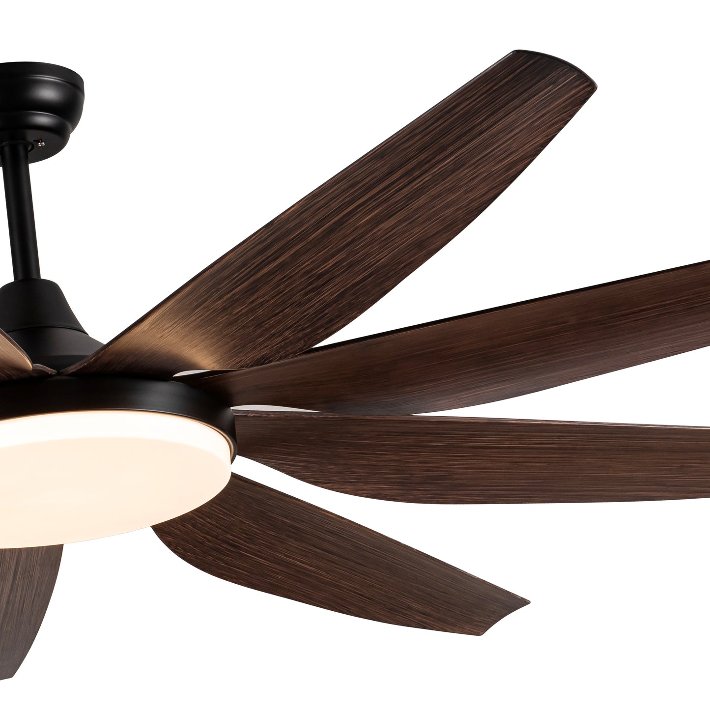 71 Rustic Integrated LED Ceiling Fan with 9 Solid Wood Blades