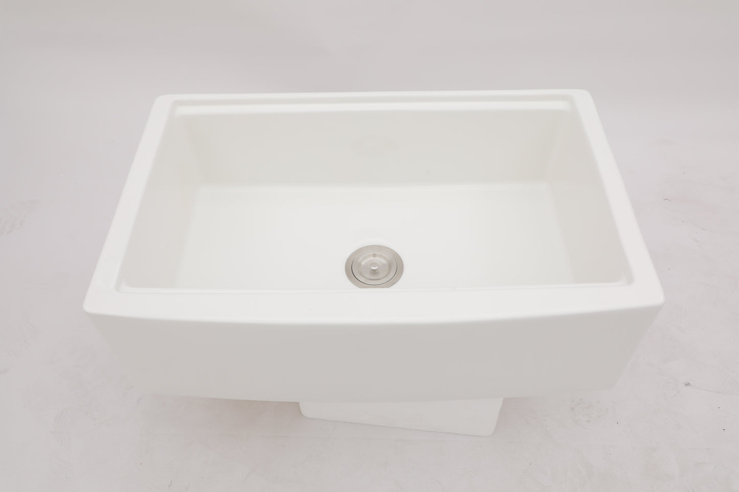 White Ceramic Farmhouse Sink Workstation - 33 inch Single Bowl Kitchen Farm Sink