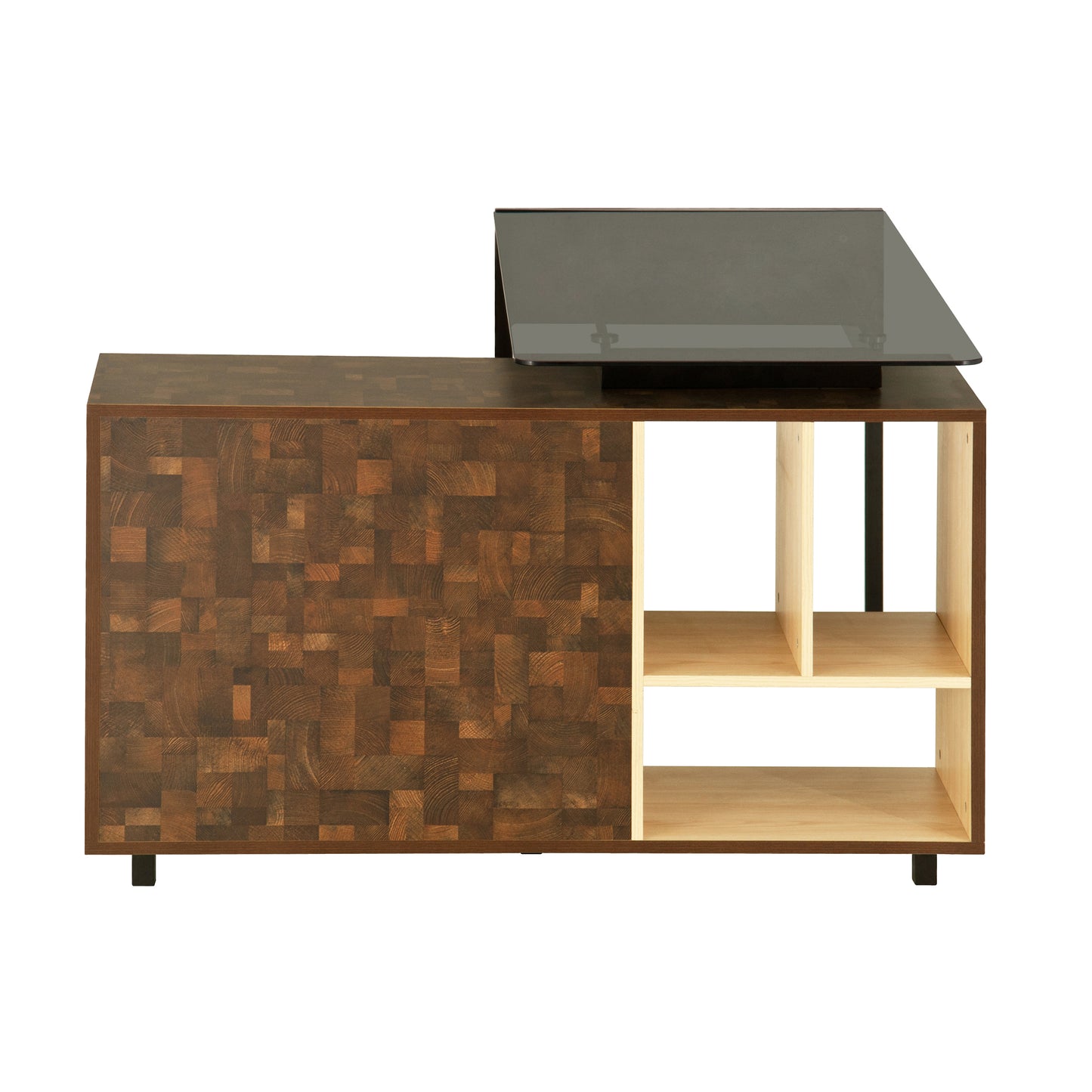 Modern Oak L-Shaped Corner Desk with Plentiful Storage Options