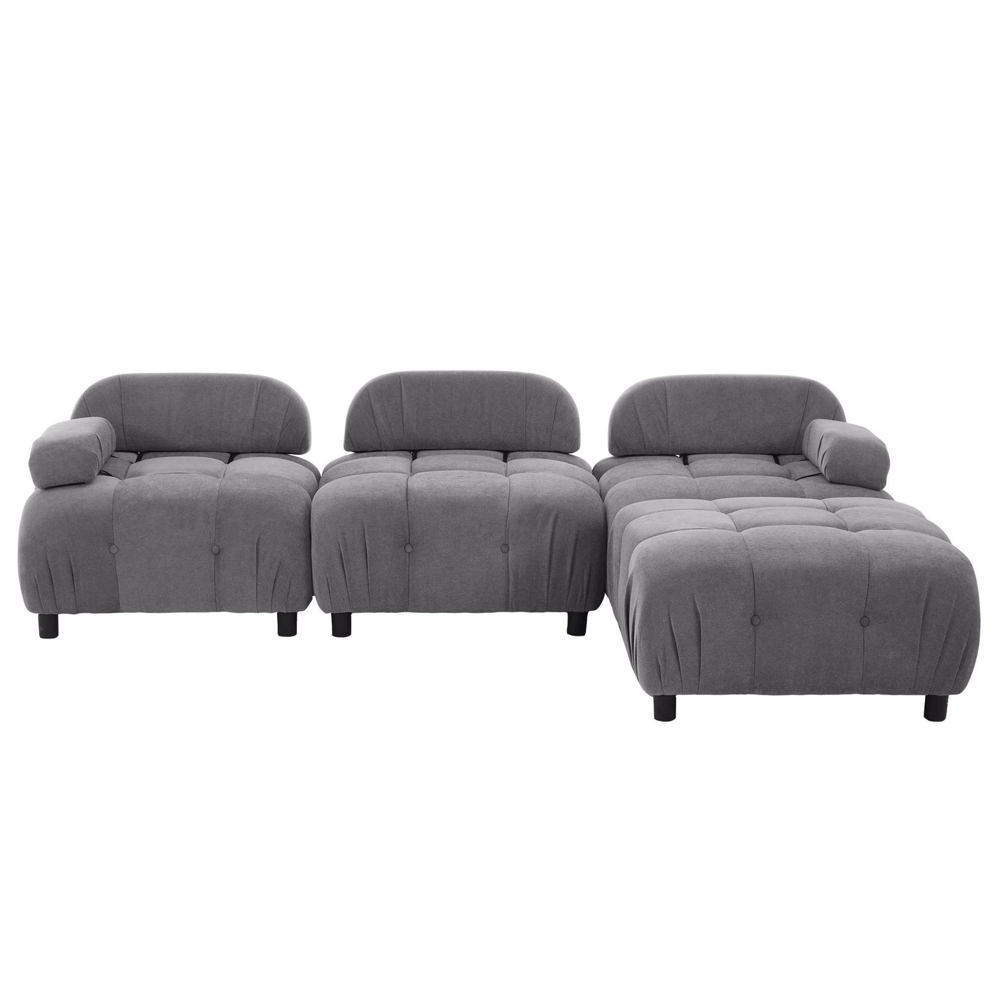 U_STYLE Chenille Fabric Modular Sectional Sofa with Reversible Chaise