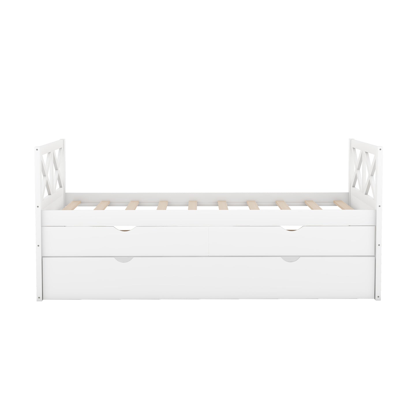 Multi-Functional Daybed with Drawers and Trundle, White