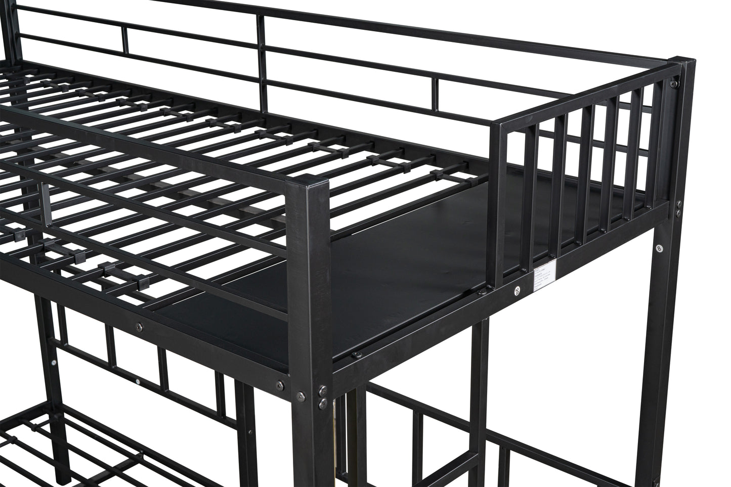 Convertible Metal Triple Bunk Bed - Space-Saving Solution with Noise Reduction