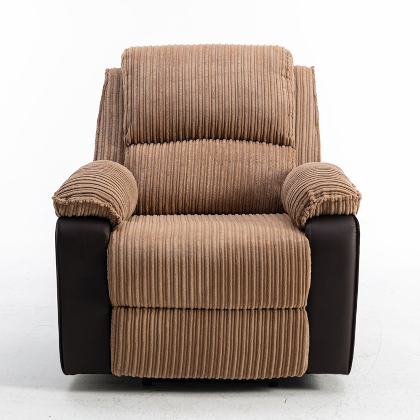 Luxurious Brown Fabric Electric Recliner Chair with Adjustable Backrest and Remote Control