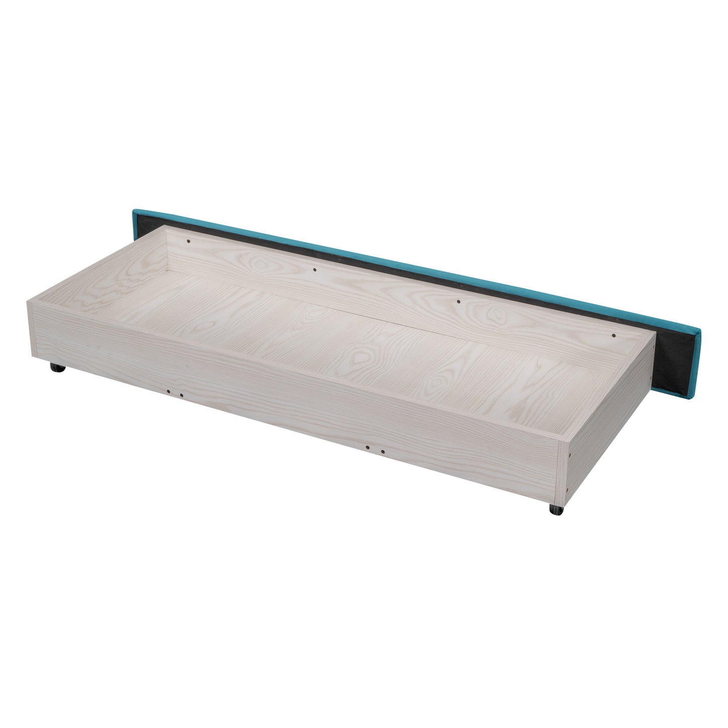 Queen Size Storage Bed Velvet Upholstered Platform Bed with a Big Drawer - Blue