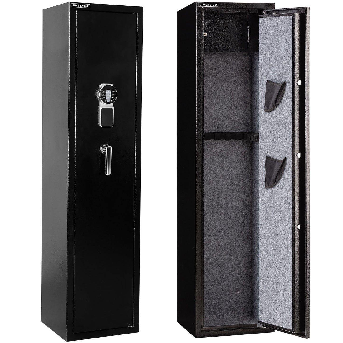 Secure 5-Gun Rifle and Pistol Safe with Quick Access, Electronic Keypad Lock