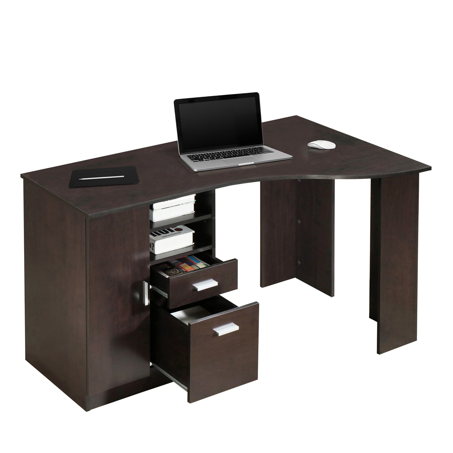 Timeless Espresso Office Desk with Abundant Storage Options