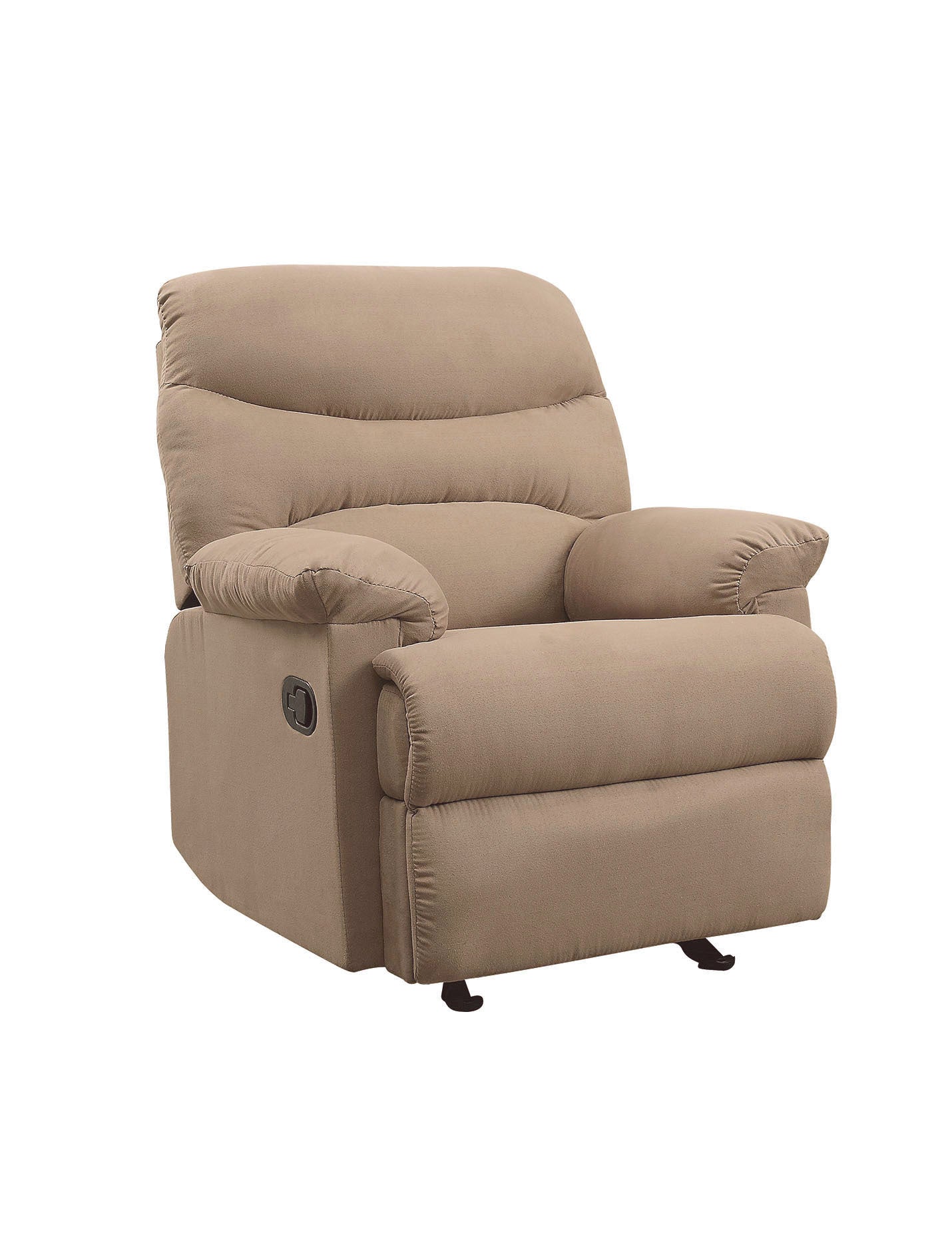 Arcadia Recliner in Light Brown Microfiber with Motion