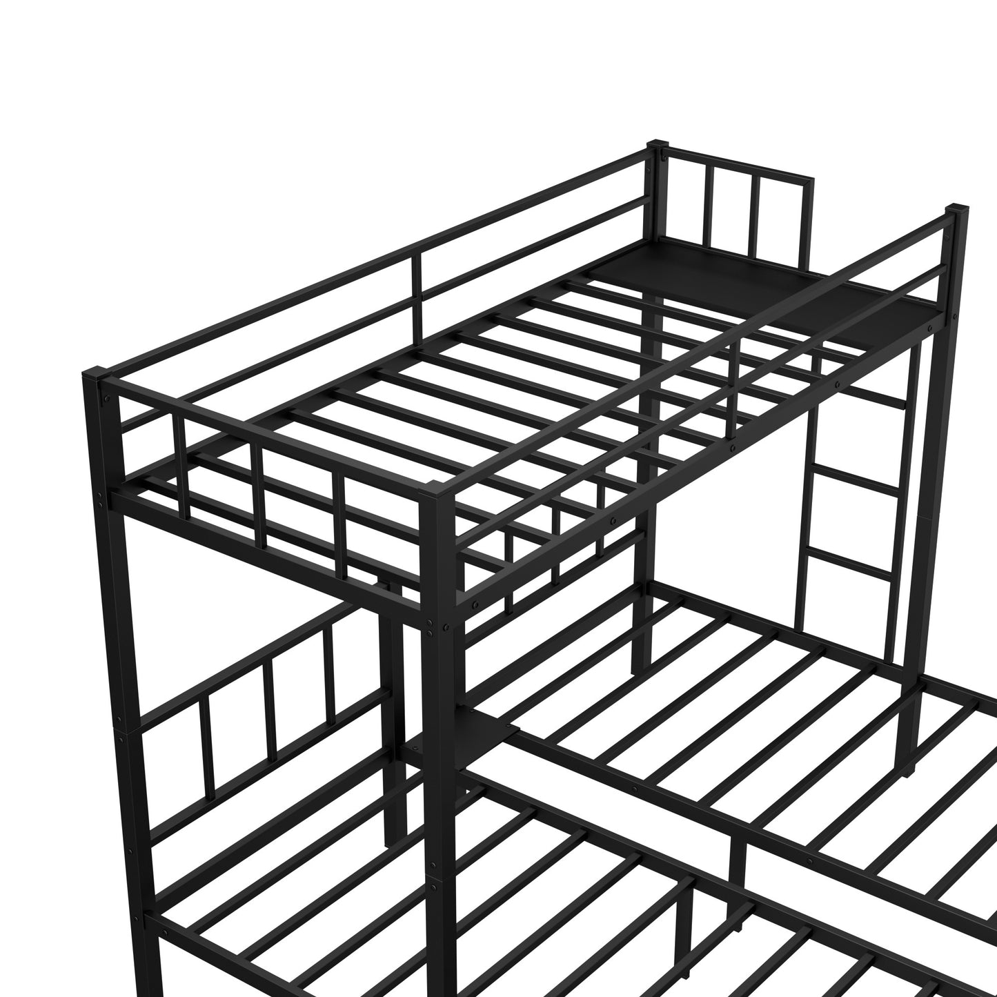 Convertible Metal Triple Bunk Bed with Flexible Sleeping Options