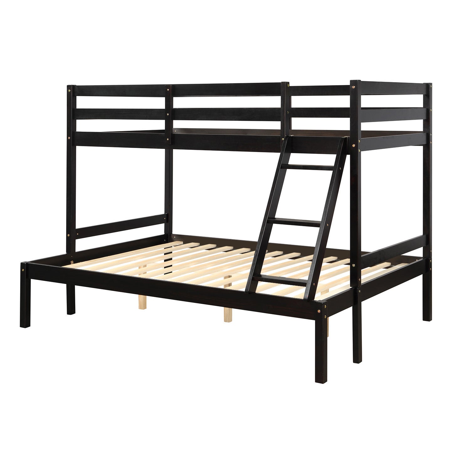 Elegant Twin Full Espresso Bunk Bed with Maximized Space