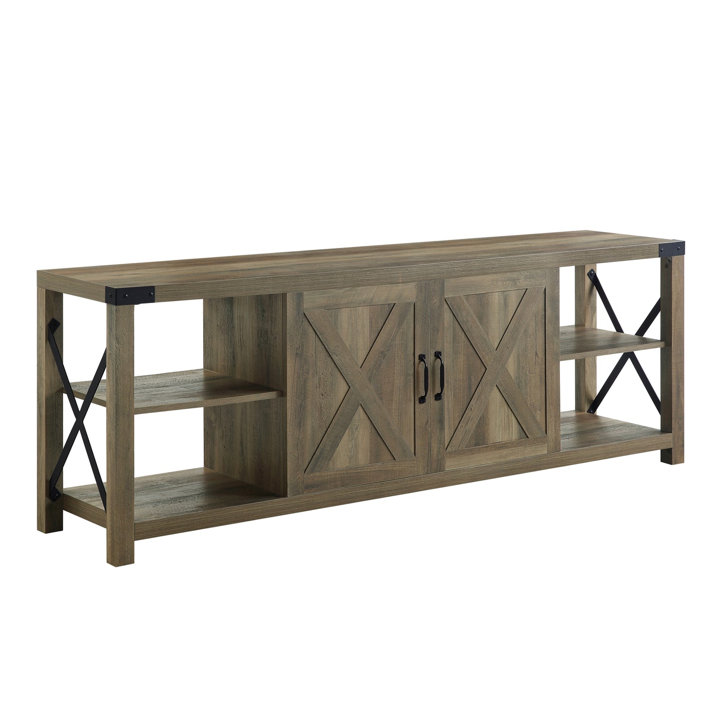 Abiram Rustic Oak TV Stand with Solid Wood Construction LV01000