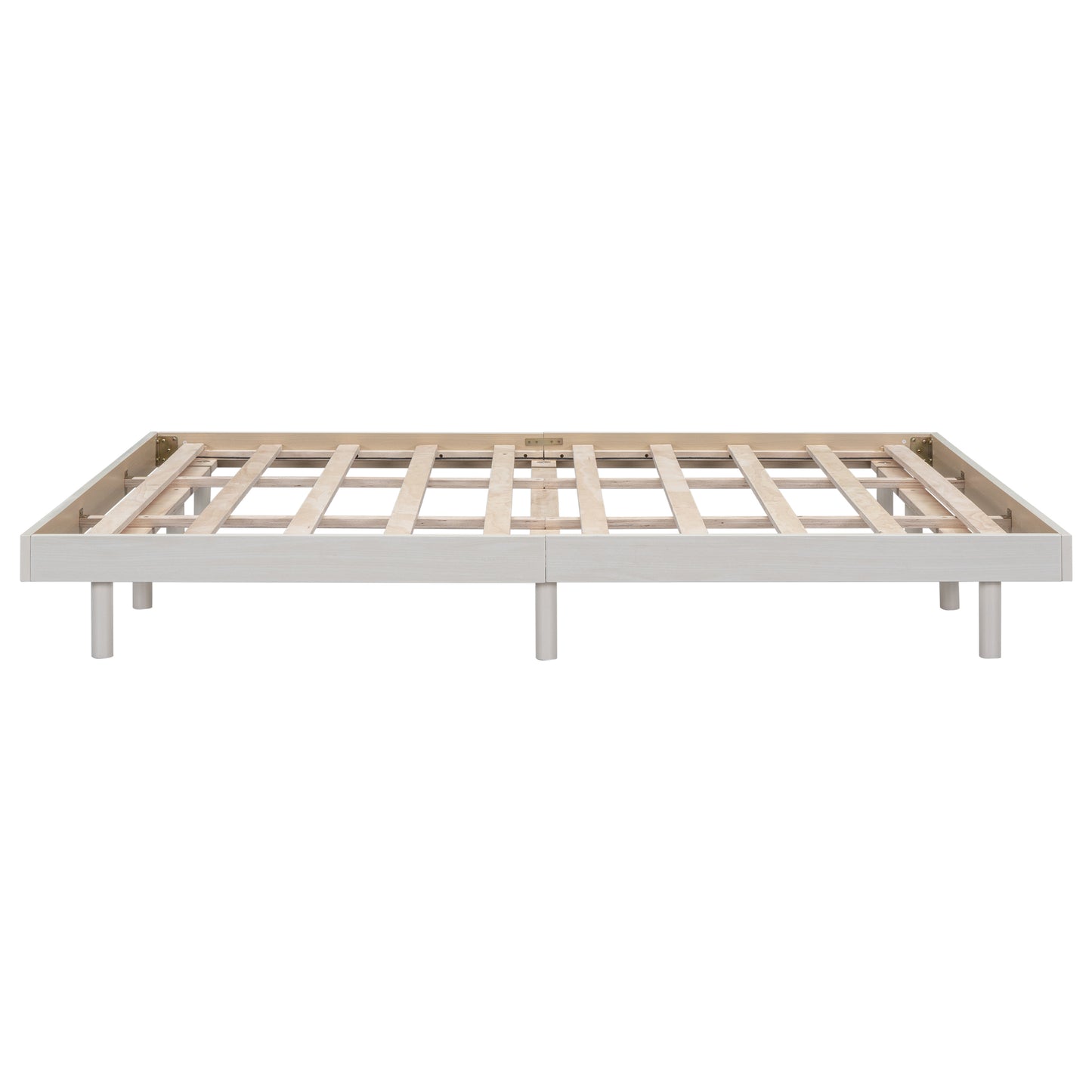 Modern Design Queen Floating Platform Bed Frame for White Washed Color