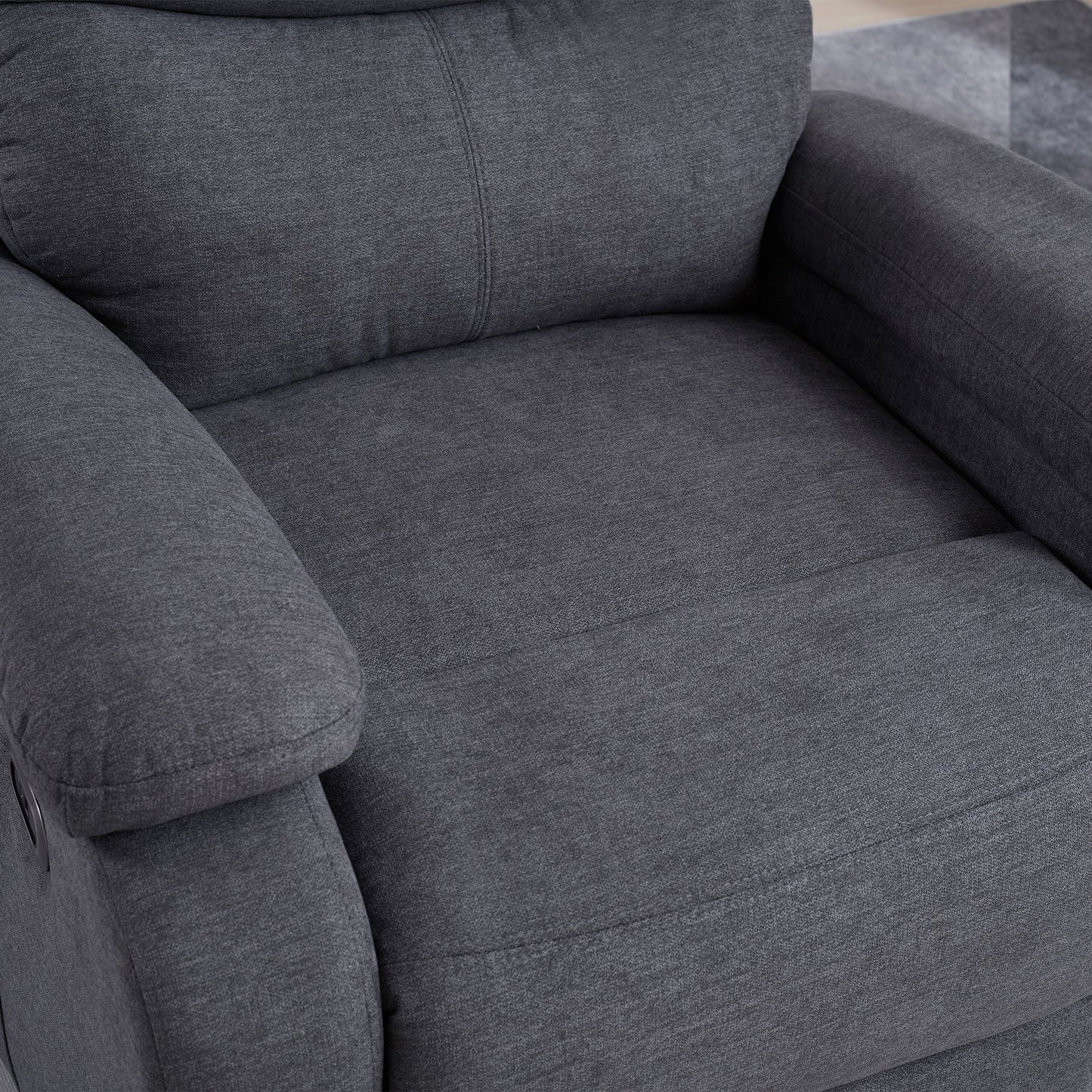 Electric Power Lift Recliner Chair with Massage and Heating - Grey Linen Fabric and USB Port