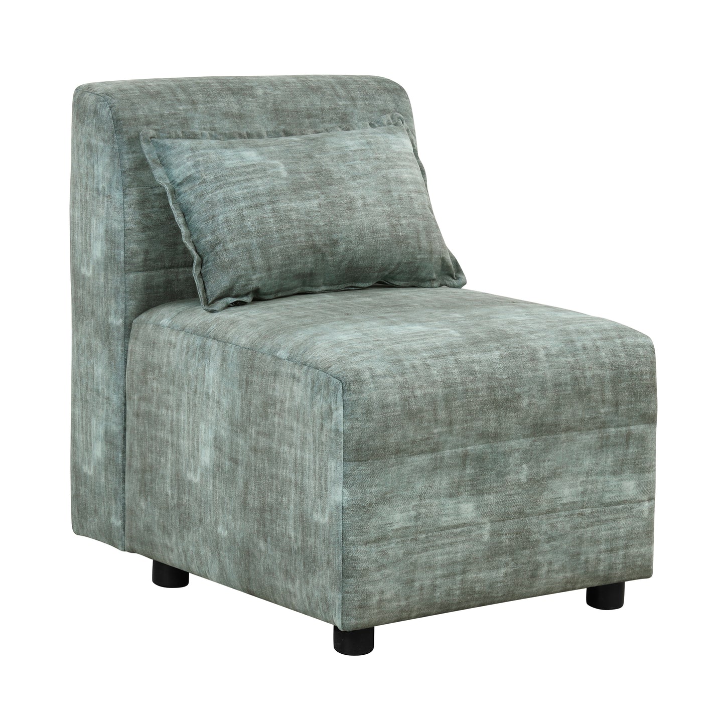 Endless Lounge Creations: Free-Combined Blue-Green Sectional Sofa with Storage Ottoman and 5 Pillows