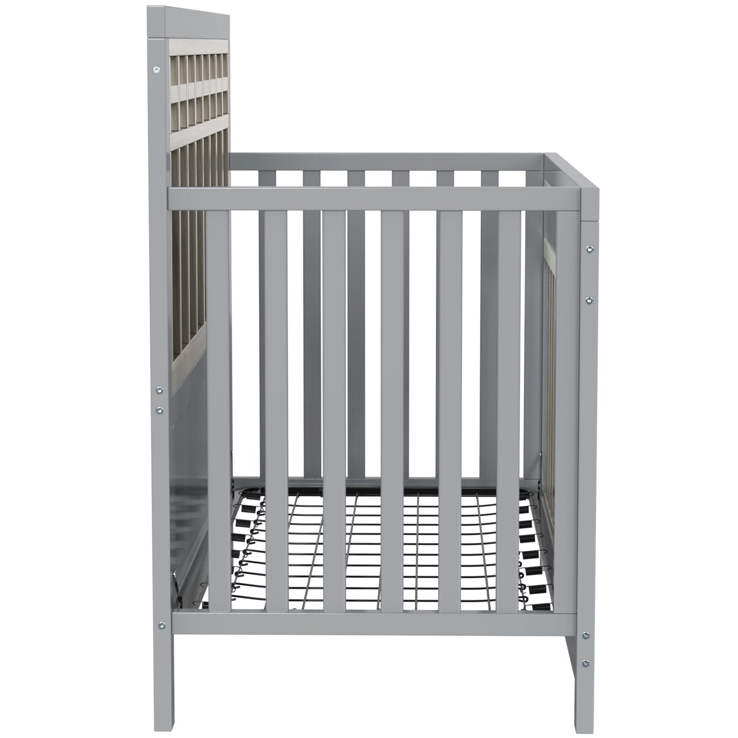 3 Pieces Nursery Sets Baby Crib and Changer Dreeser with Removable Changing Tray Bedroom Sets Gray