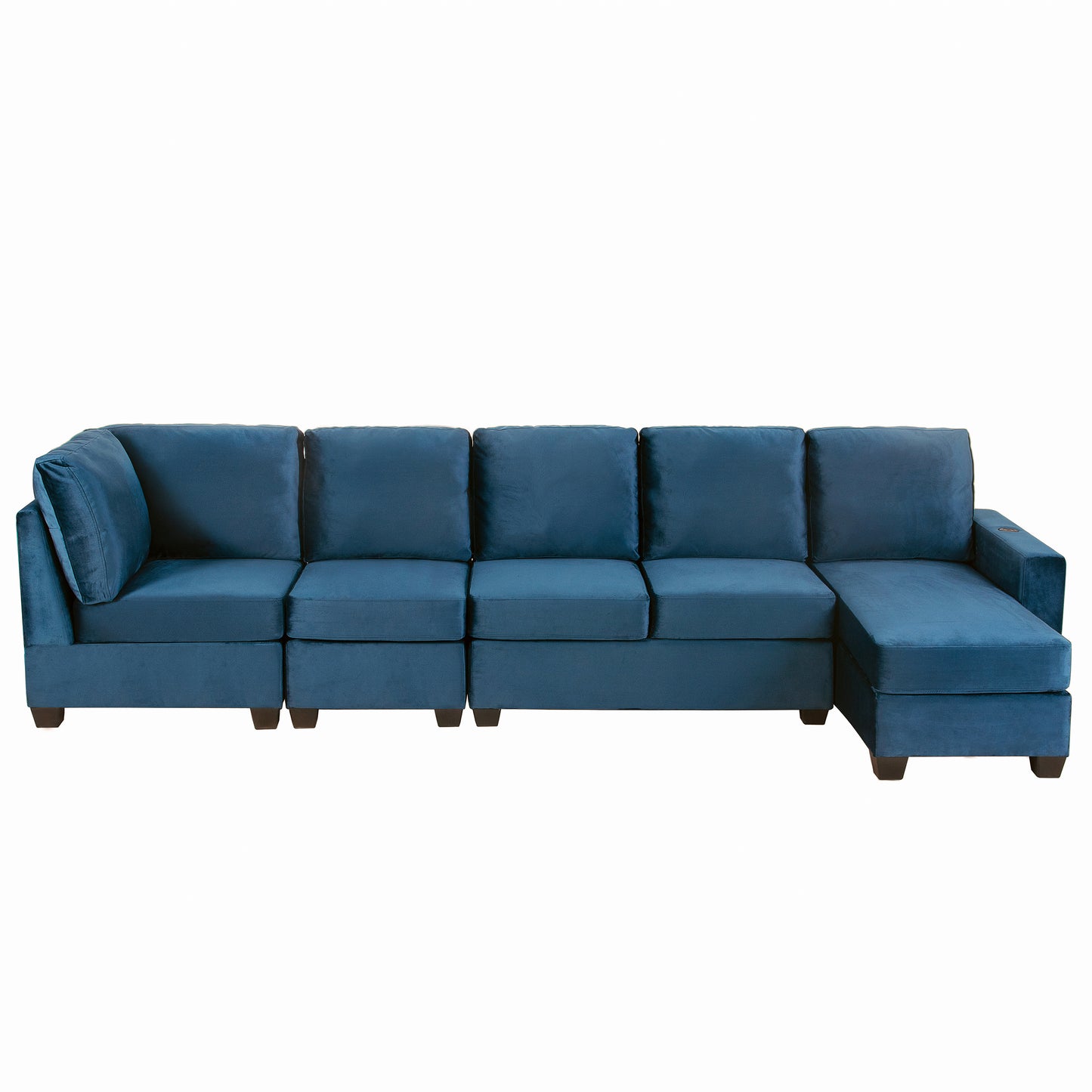 Modern L-Shaped Sectional Sofa with Convertible Chaise Lounge