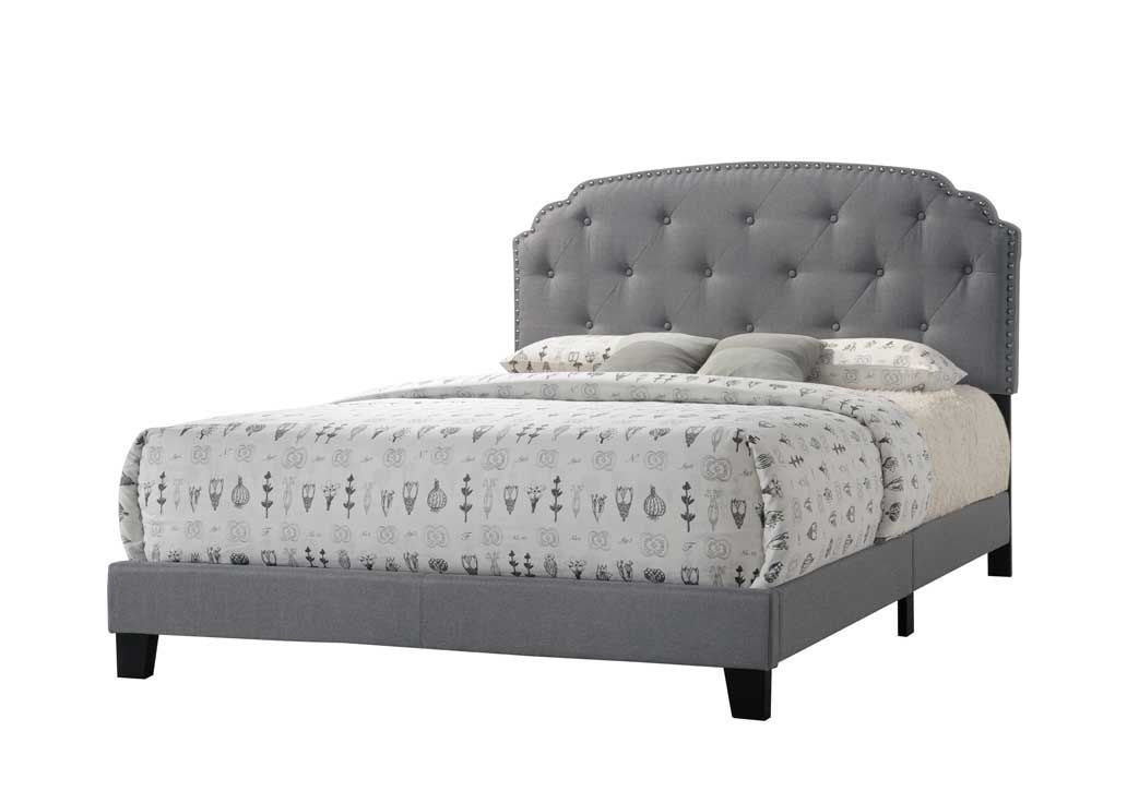 Tradilla Queen Bed in Gray Fabric 26370Q