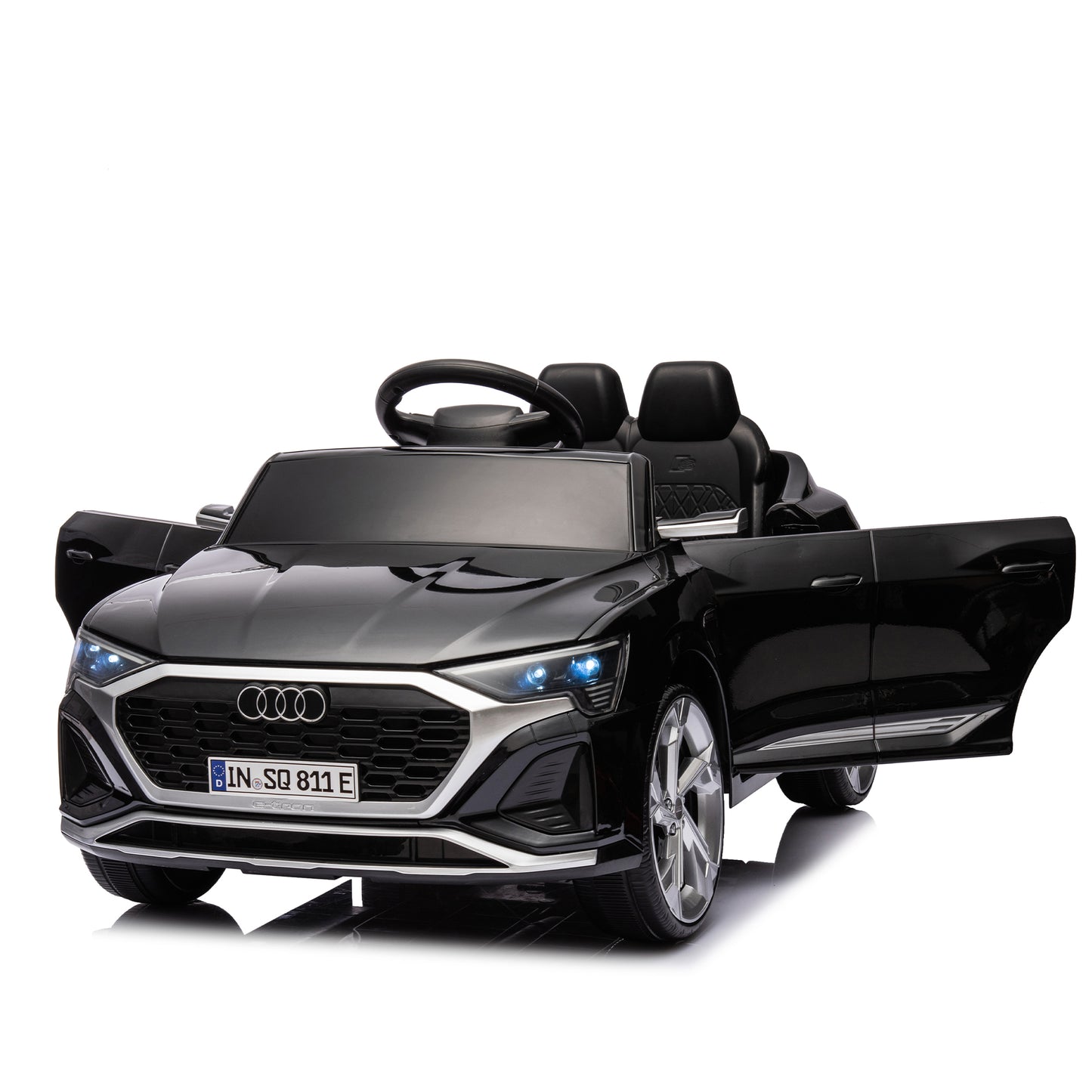 12V Kids Ride On Electric Car w/Parents Remote Control,Licensed Audi SQ8 for Kids,Dual Drive,Suspension,Hanging start,Three speed adjustable Music,Volume Control,LED Lights for Kids Aged 3-6.