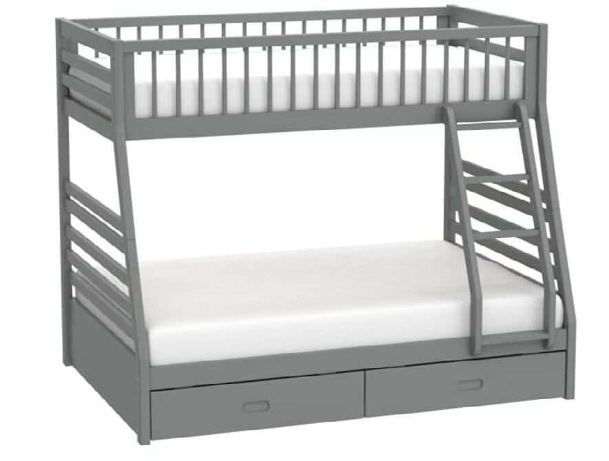 Jason Twin/Full Bunk Bed with Storage and Gray Finish