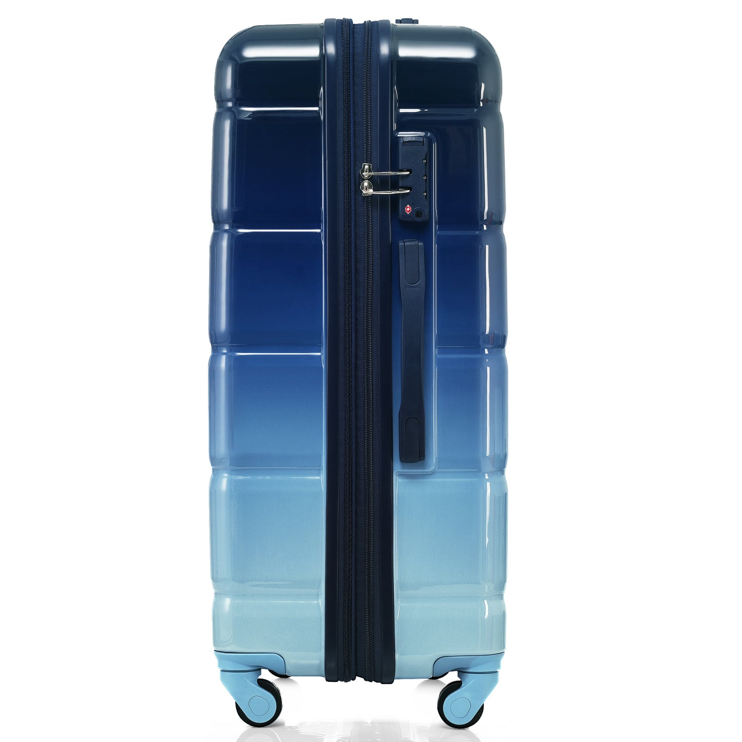 Luggage Set of 3, 20-inch with USB Port, Airline Certified Carry-on Luggage with Cup Holder, ABS+PC Hard Shell Luggage with Spinner Wheels, Gradient Blue