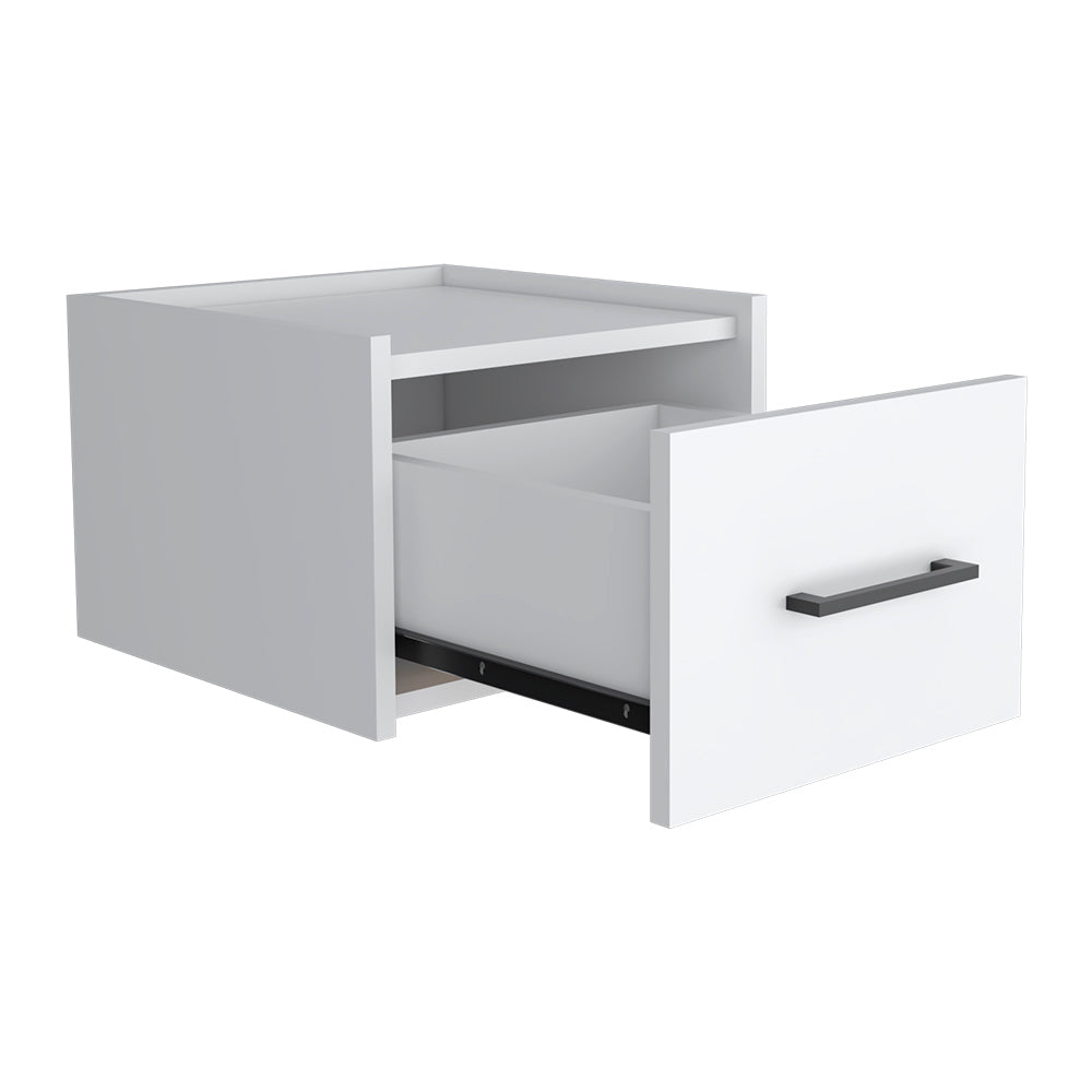 Floating Nightstand Calion, Bedroom, White