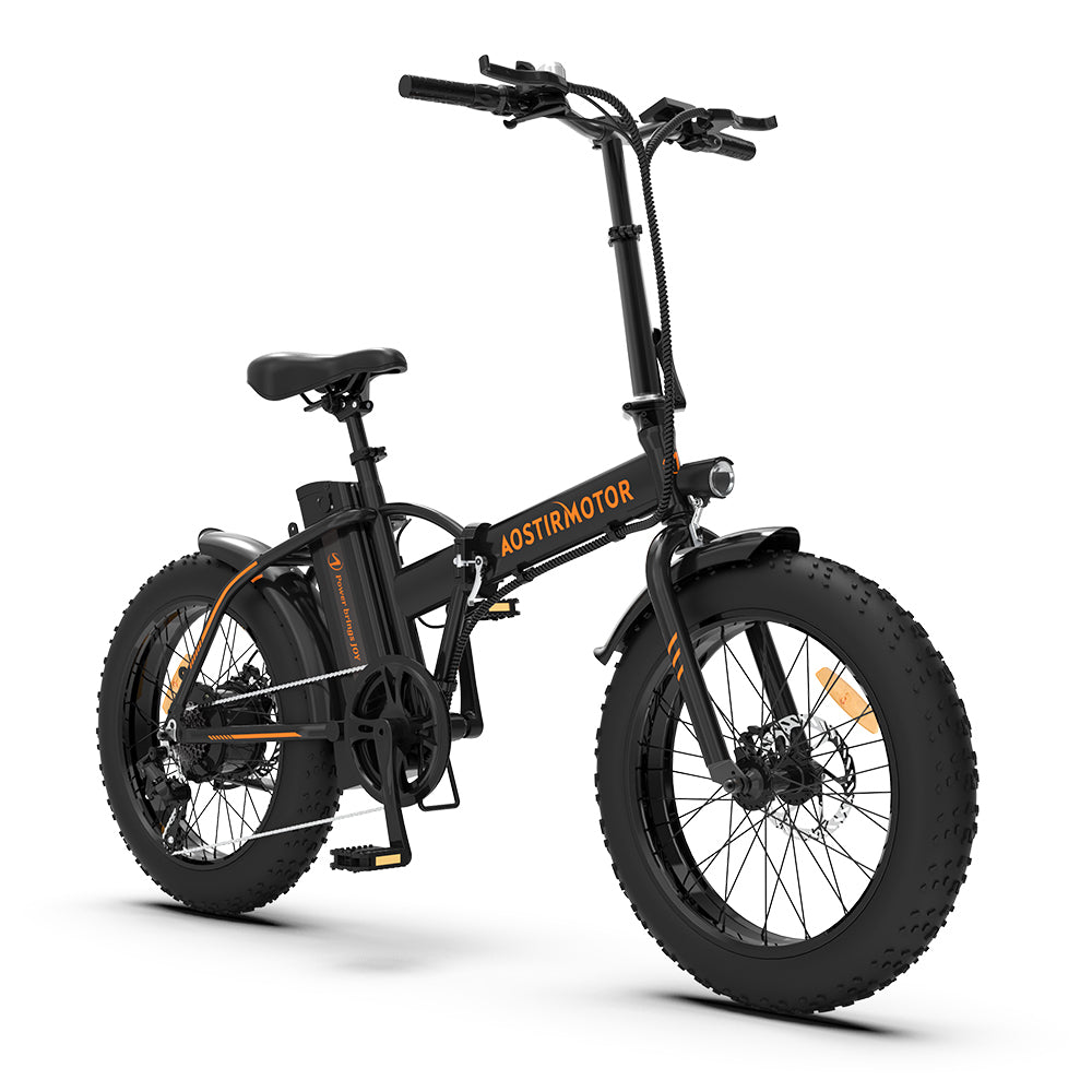 AOSTIRMOTOR Folding Electric Bike Ebike Bicycle 500W Motor 20" Fat Tire With 36V/13Ah Li-Battery Beach Snow Bicycle  A20