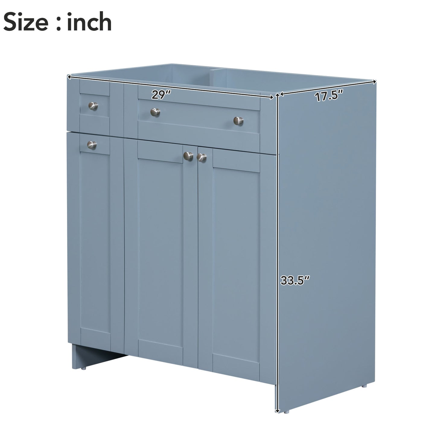 [Cabinet Only] 30" Bathroom vanity-Blue(Sink not included)