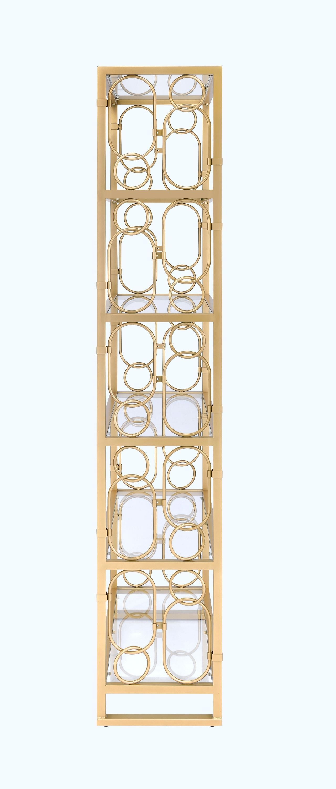 Milavera Bookshelf in Gold & Clear Glass 92470