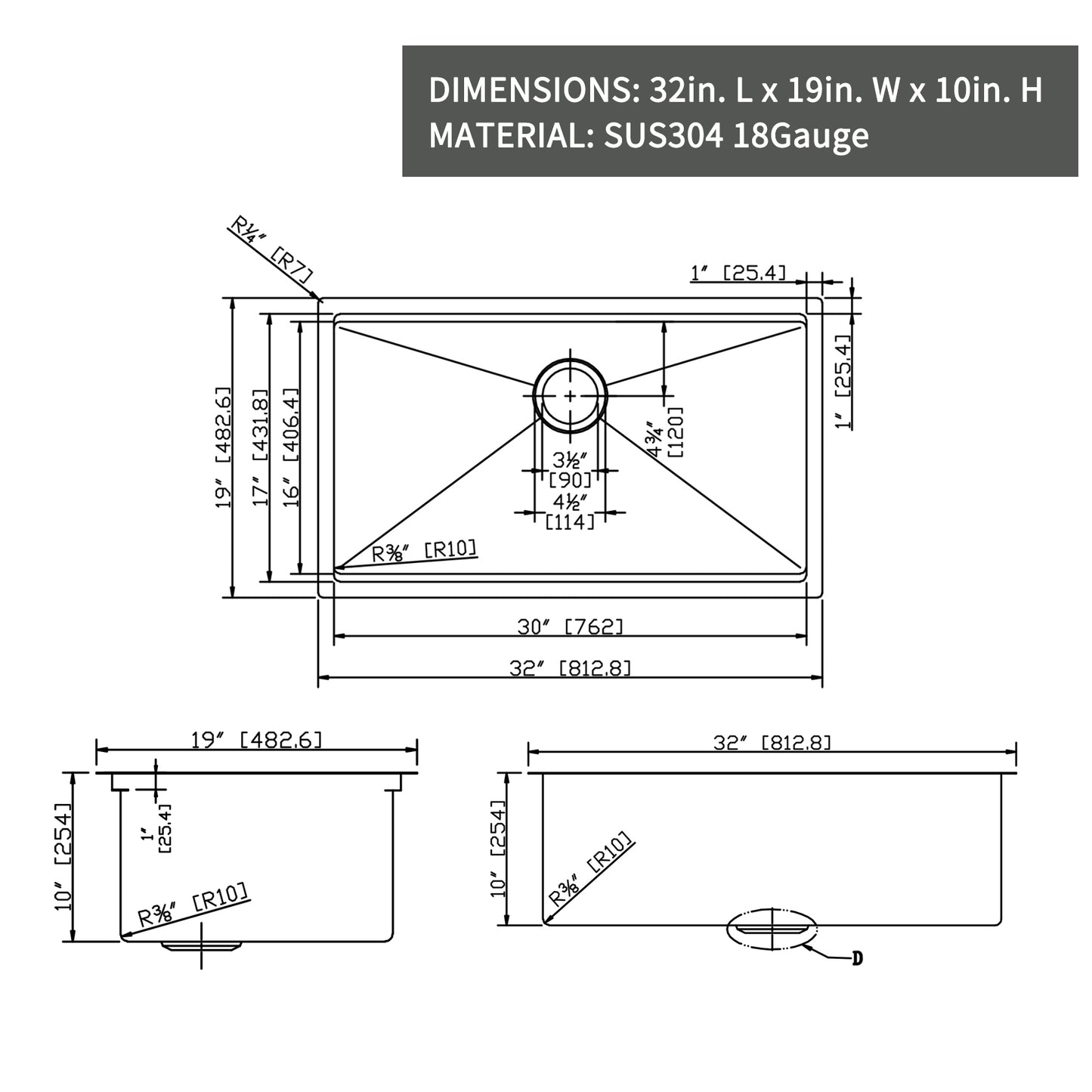 Spacious 32 Undermount Kitchen Sink Workstation with Included Accessories