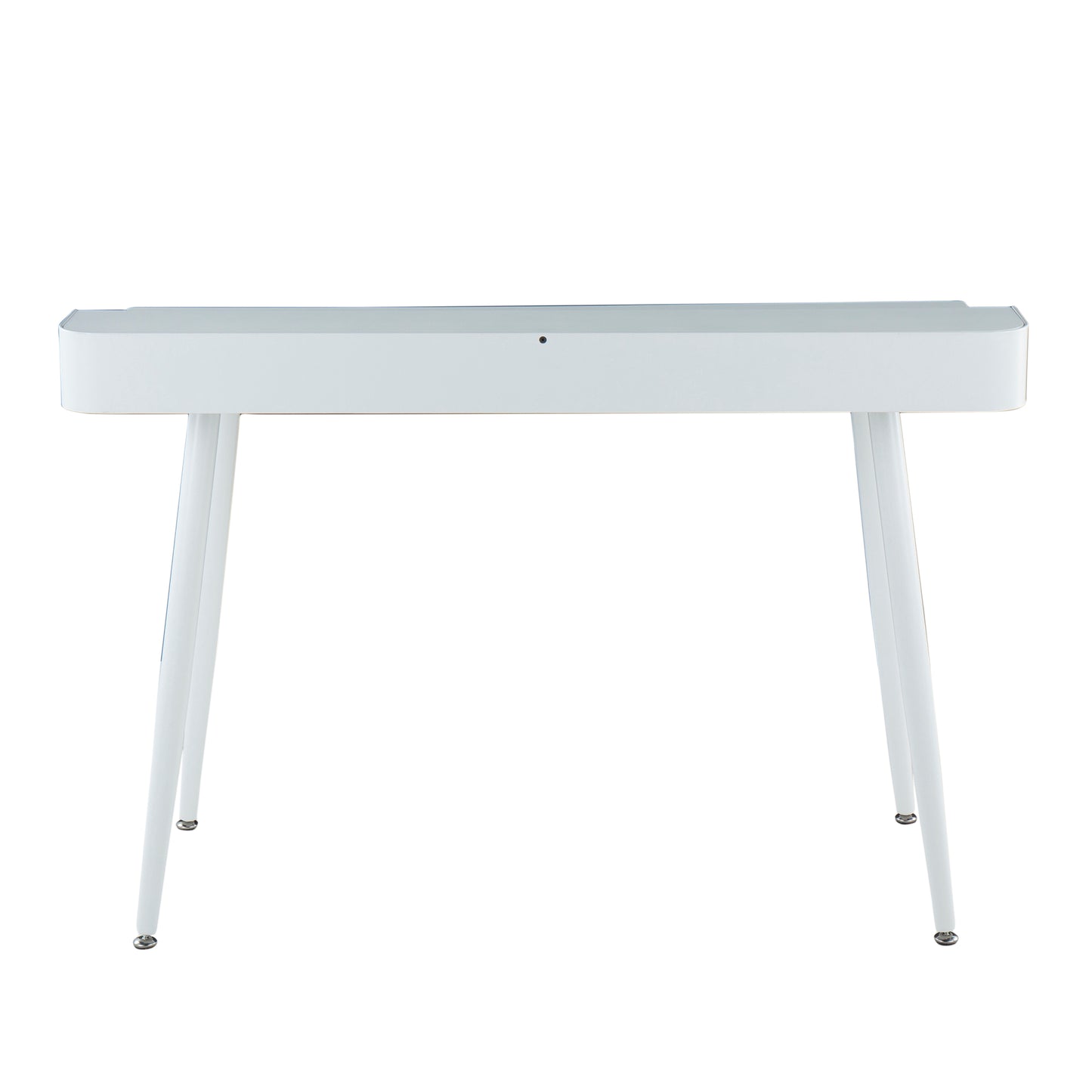 LumiSource Harvey Modern White Steel and Wood Desk with Natural Accents