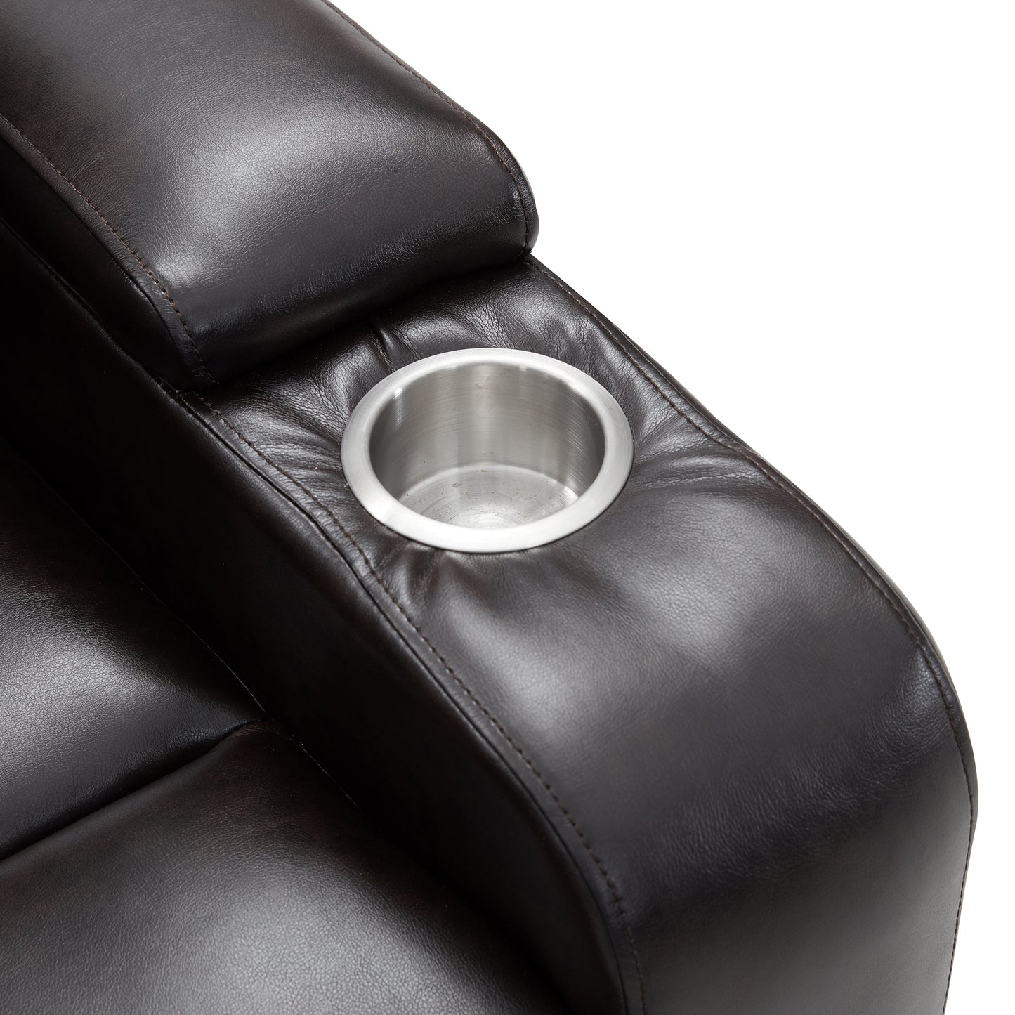 Electric Black Leather Recliner with USB Charger, Swivel Tray, and Hidden Storage