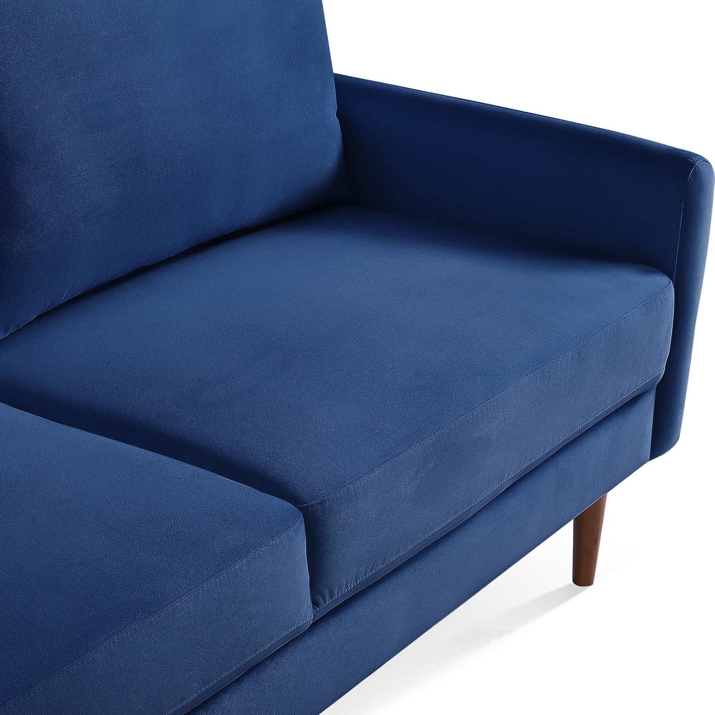 69” Classic Blue Velvet Upholstered Sofa with Mid-Century Design