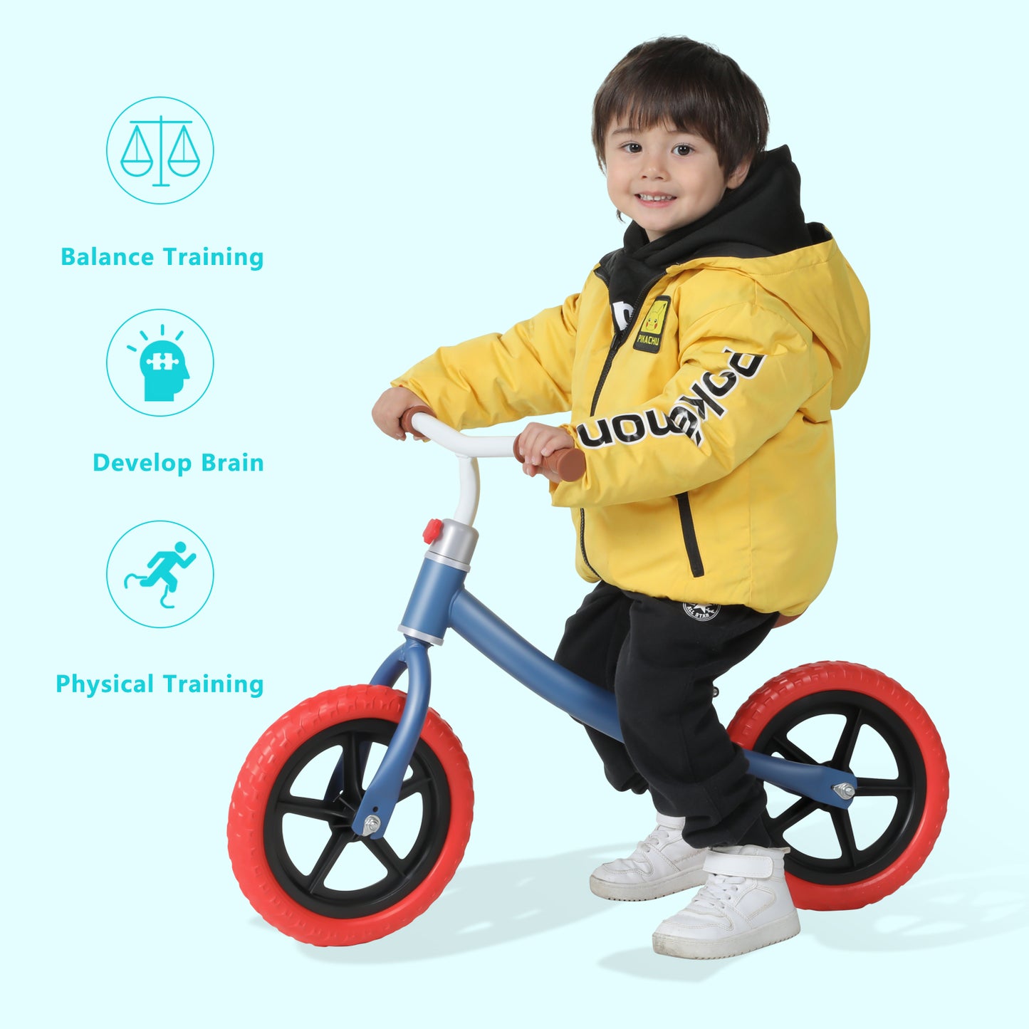 11-inch Adjustable Height Kids Balance Bike with Professional Tyres for 2-6 Year Olds