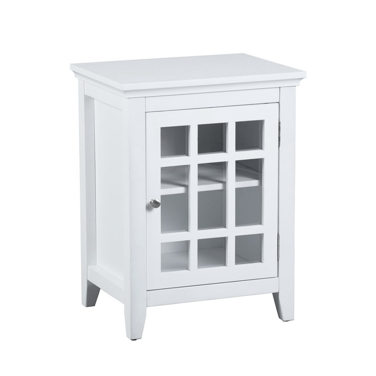 Bedroom Small Bedside Table/Night Stand with Open door Storage Compartments, white