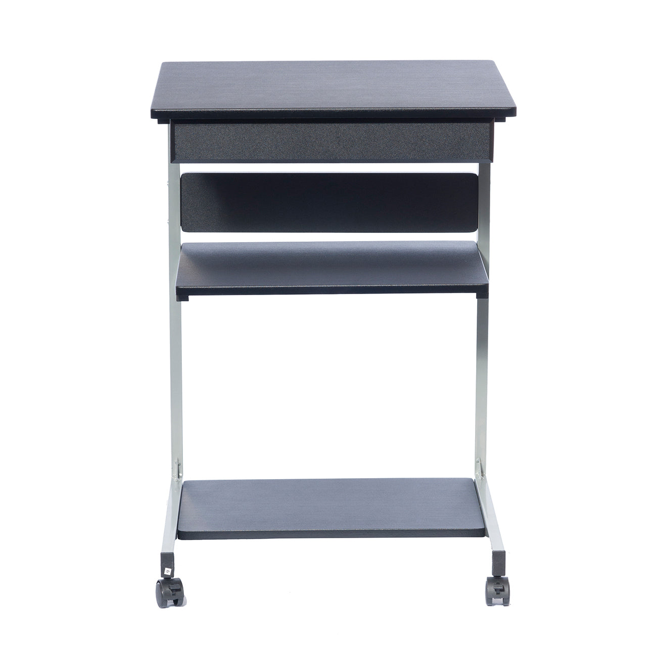 Rolling Laptop Cart with Storage in Graphite