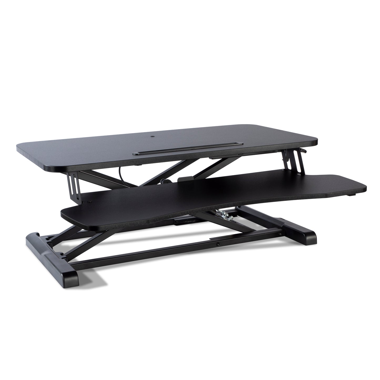 Elevate Ergonomic Black Standing Desk Converter - Gas Spring, Desktop Riser