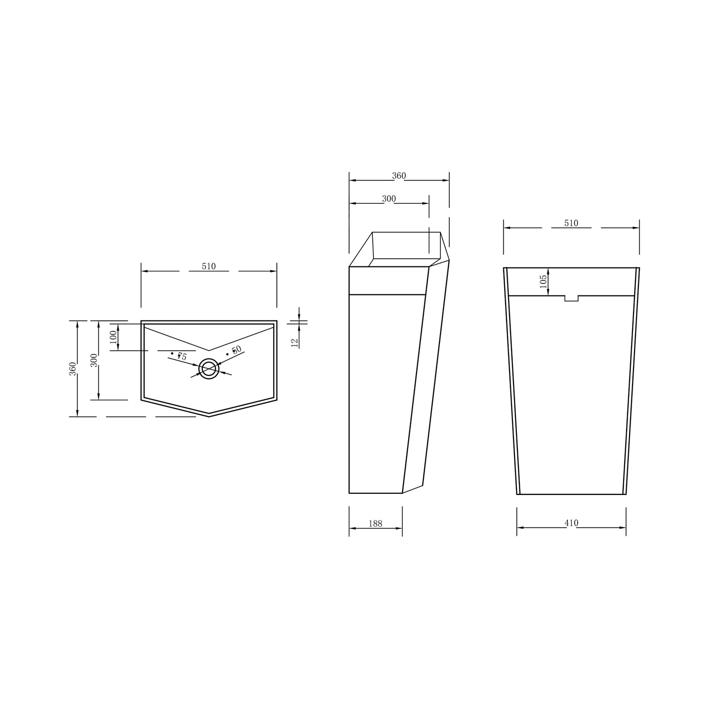 FS505-510 Solid surface basin