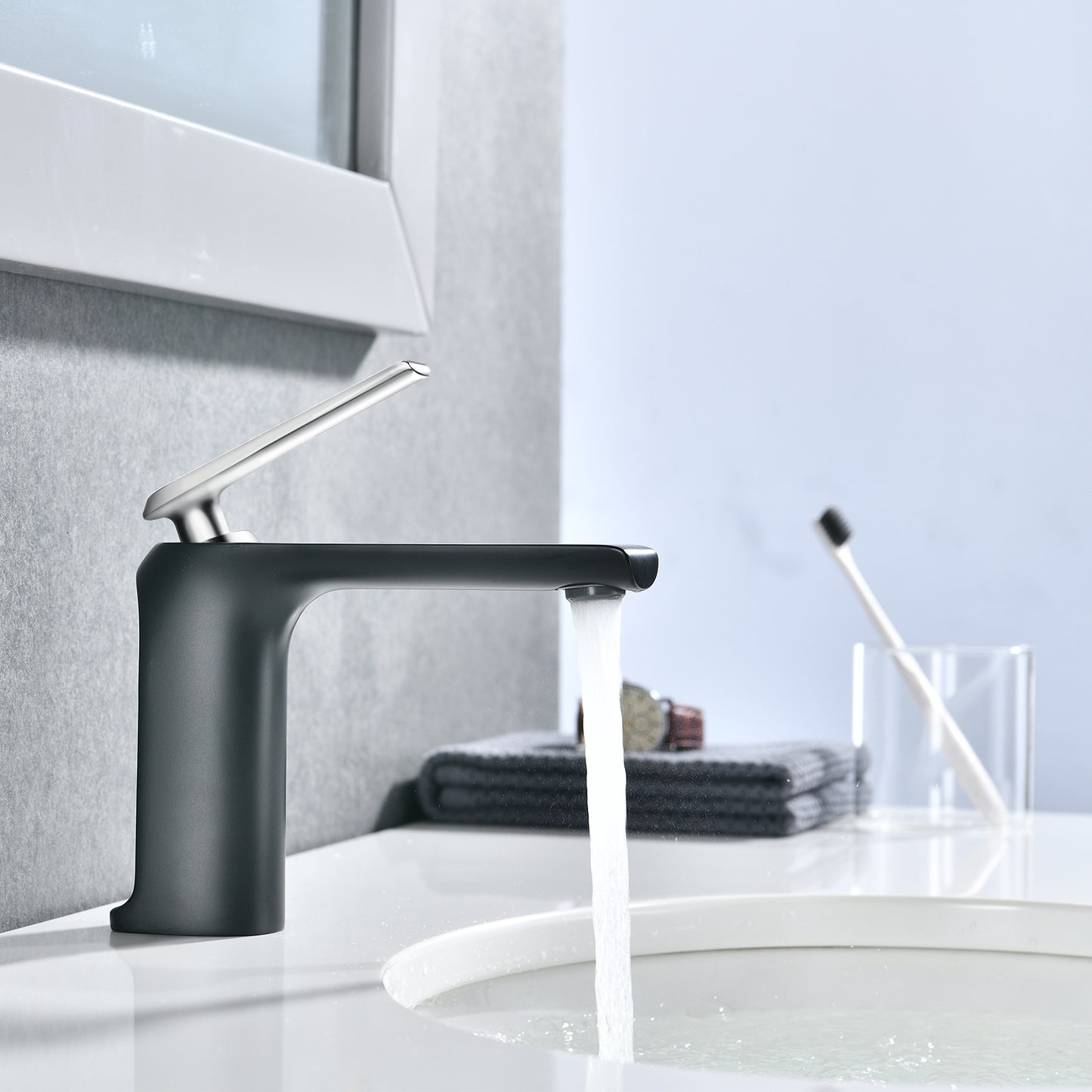 Matte Black Single Handle Bathroom Faucet