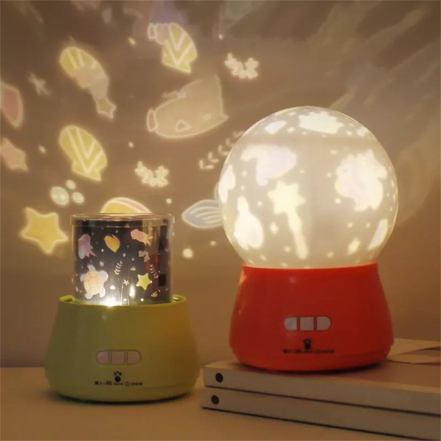 Cmgb LED Night Light with 360 Degree Rotating Baby Music Projector in Green