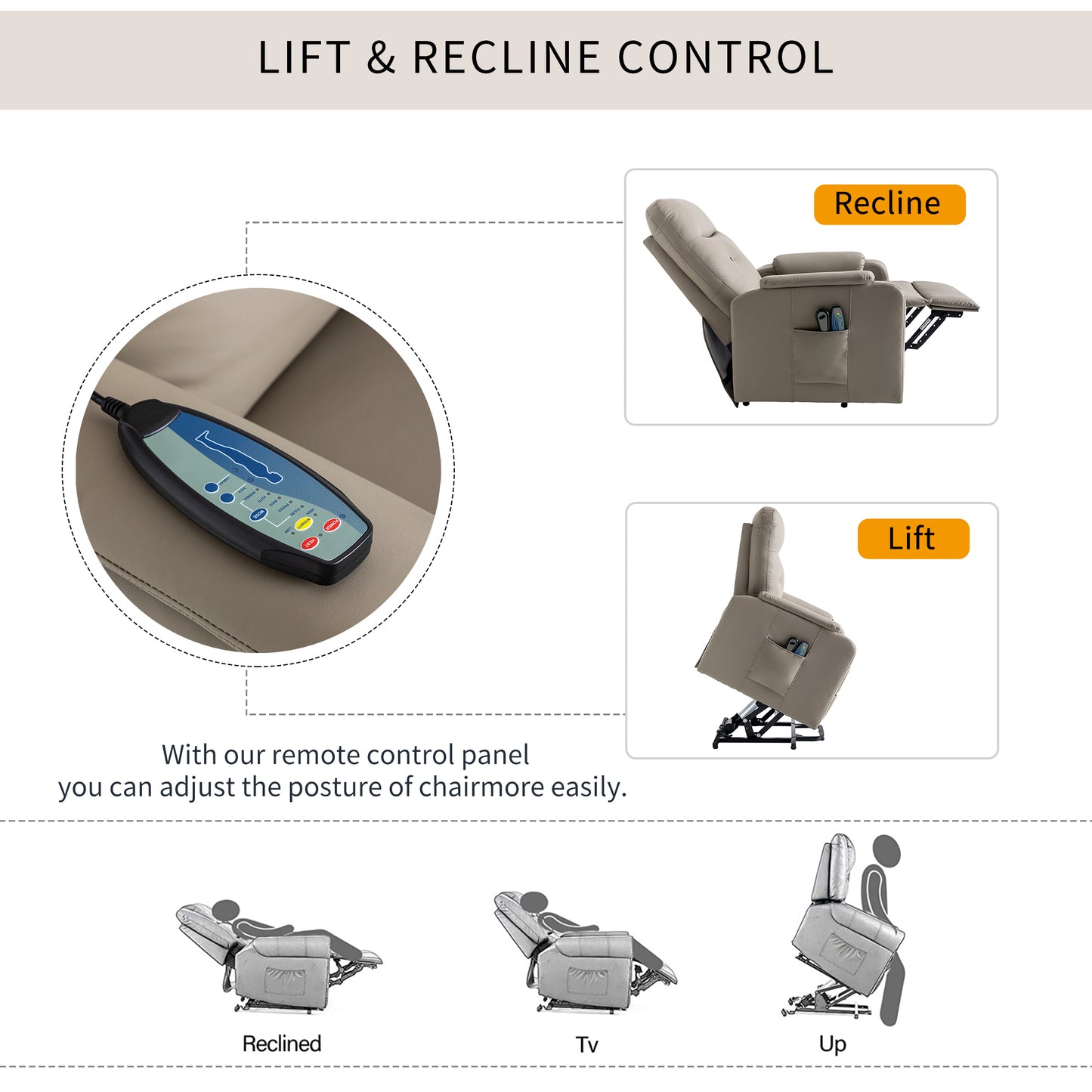 Electric Power Lift Massage Recliner Chair with Heating, Side Pocket, and Comfortable Design