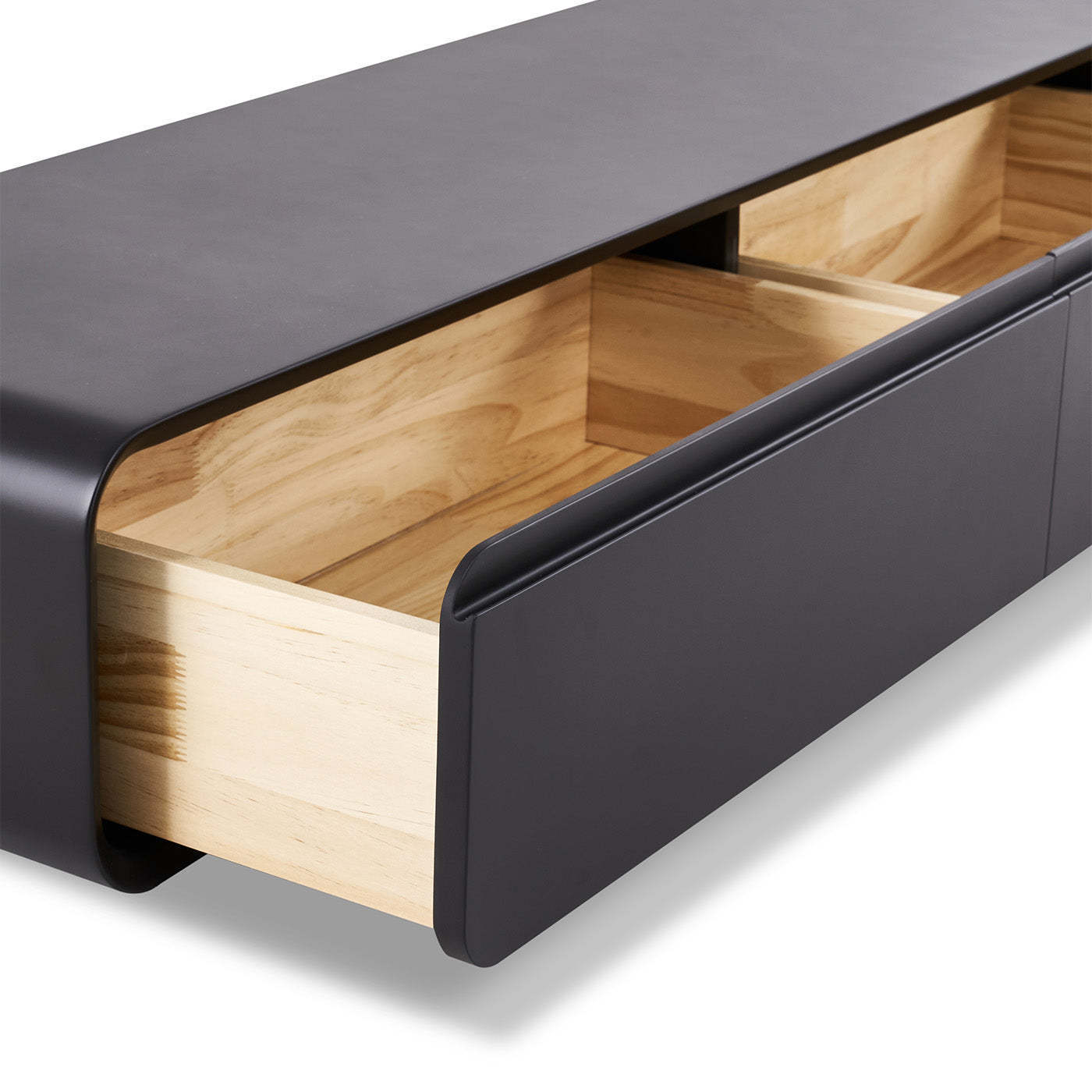 Sleek Black Modern Minimalist Wooden Floating TV Stand 62.9 x 14.9 x 9.8 in