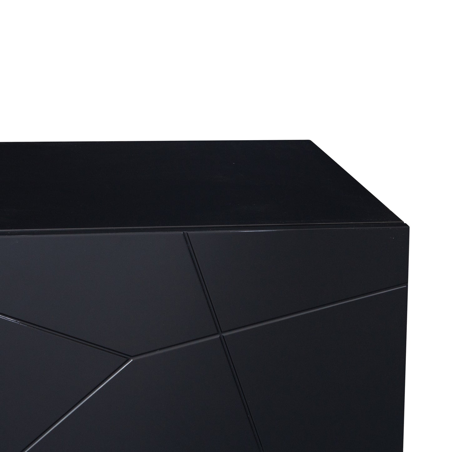 Sleek Black TV Stand with Color Changing LED Lights and Universal Entertainment Center