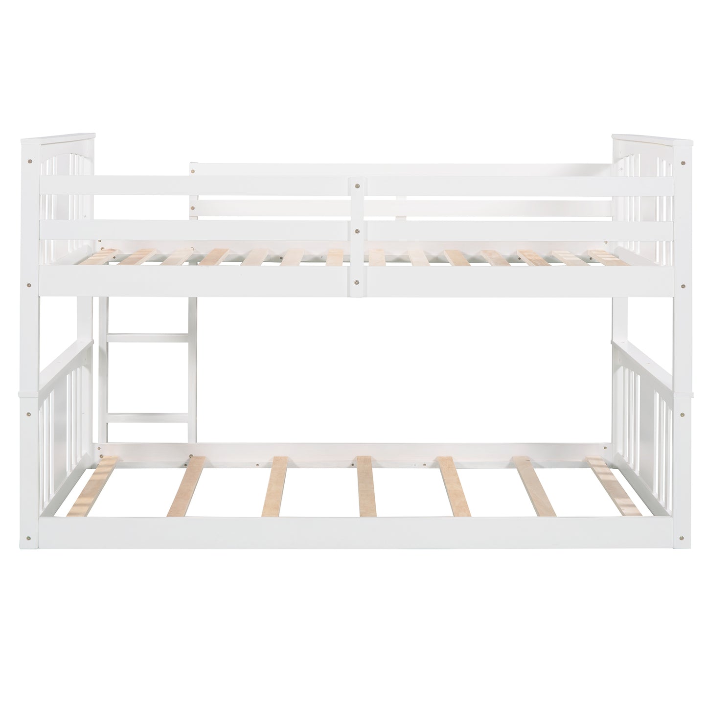 White Twin Bunk Bed with Ladder for Space-Saving Comfort