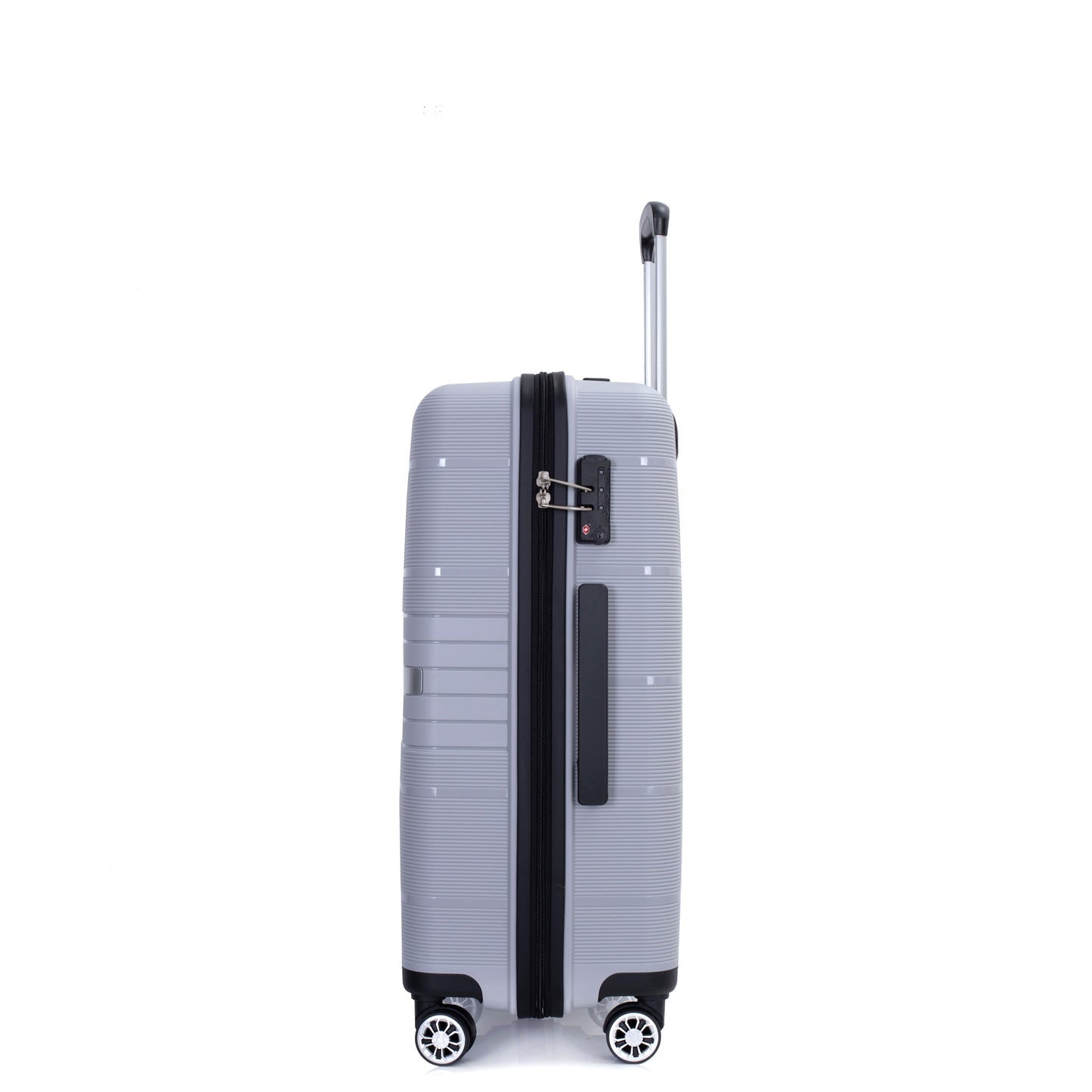 Hardshell Suitcase Double Spinner Wheels PP Luggage Sets Lightweight Durable Suitcase with TSA Lock,3-Piece Set (20/24/28) , Silver