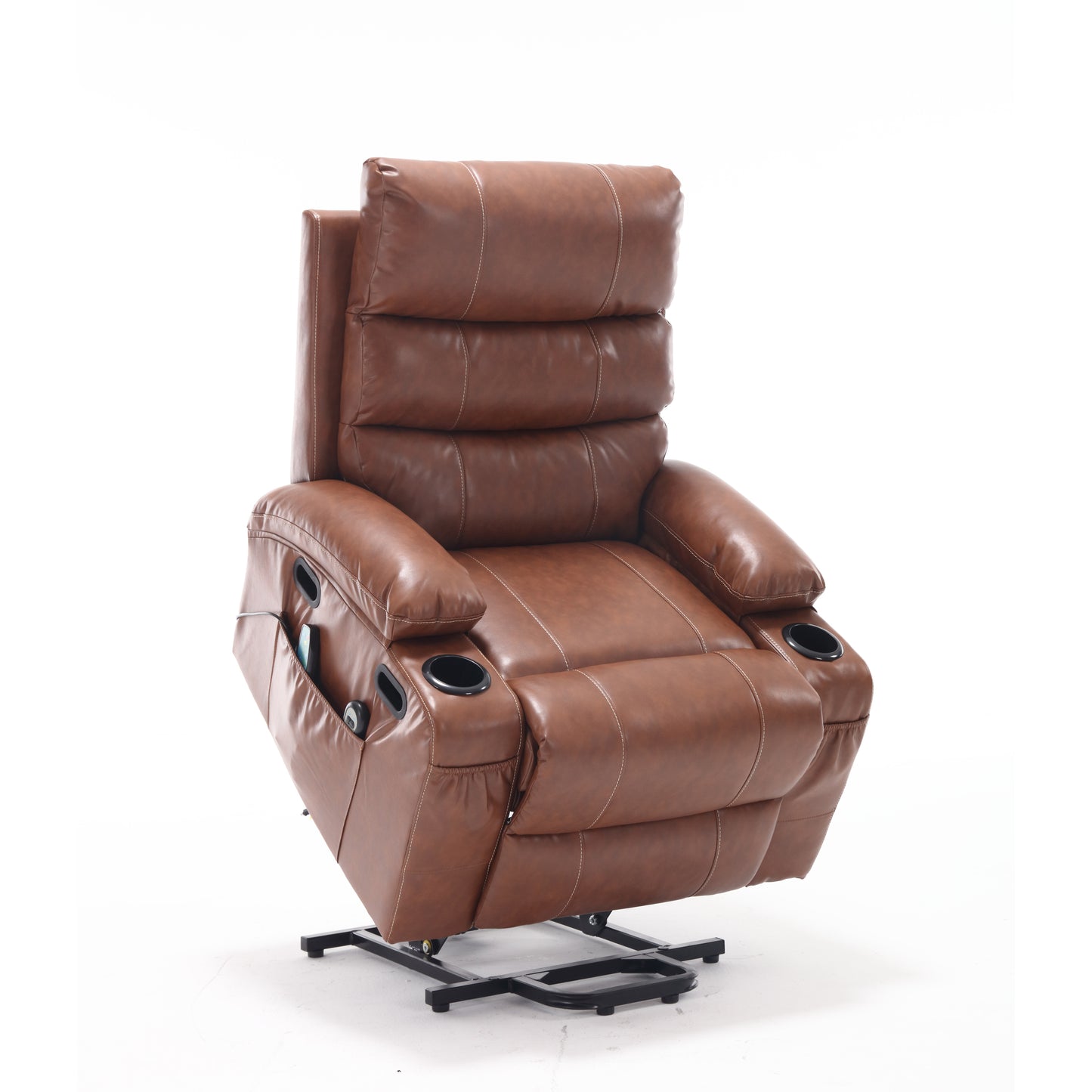 Electric Power Lift Recliner Chair with Massage, Heat, and Side Pockets for Elderly