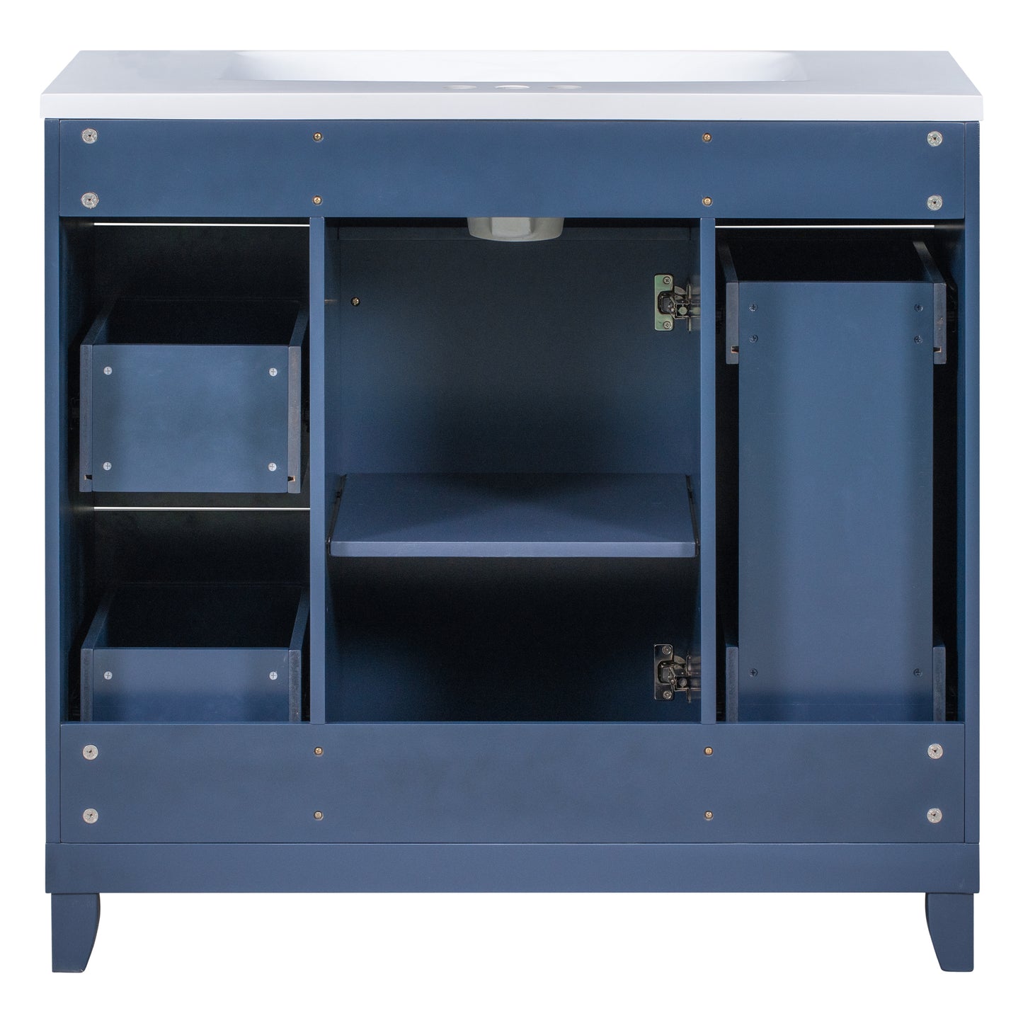 36" Bathroom Vanity Cabinet with Sink Top Combo Set, Navy Blue, Single Sink, Shaker Cabinet with Soft Closing Door and Drawer